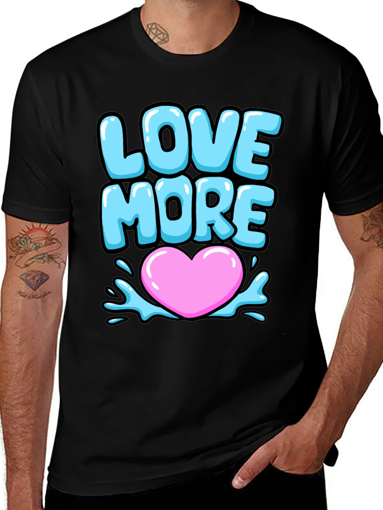 Variant 15 of Love More Graphic Tee - Black