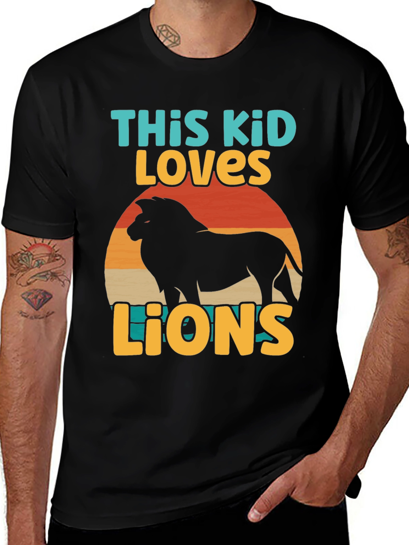 Variant 9 of This Kid Loves Lions T-Shirt - Retro Style