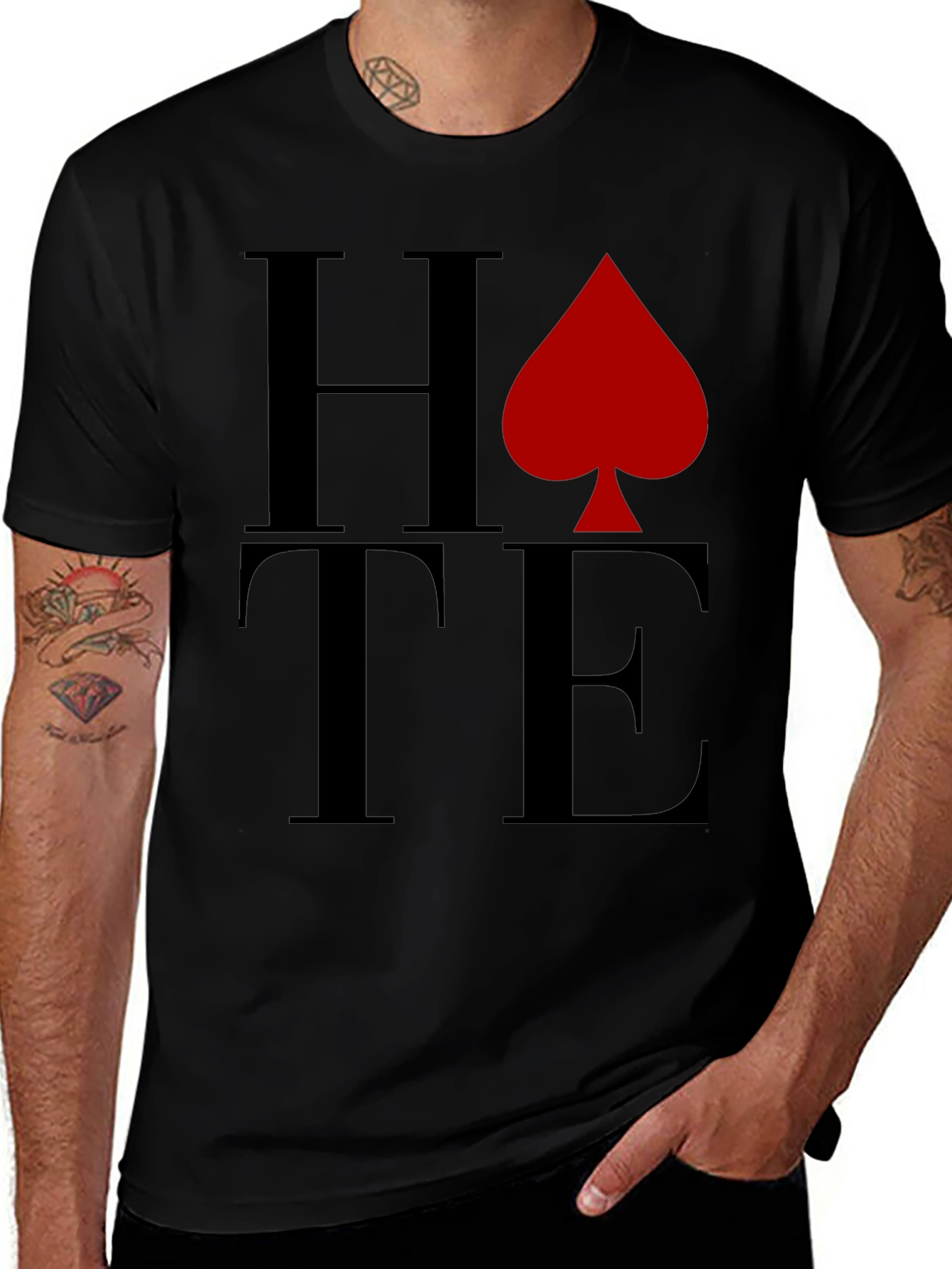 Variant 19 of HATE Spade Graphic T-Shirt