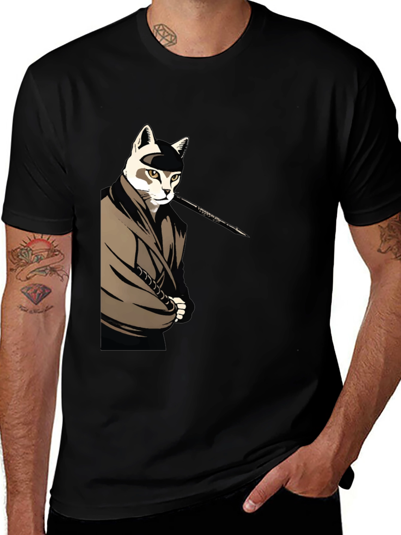 Cat Ninja T-Shirt - Black