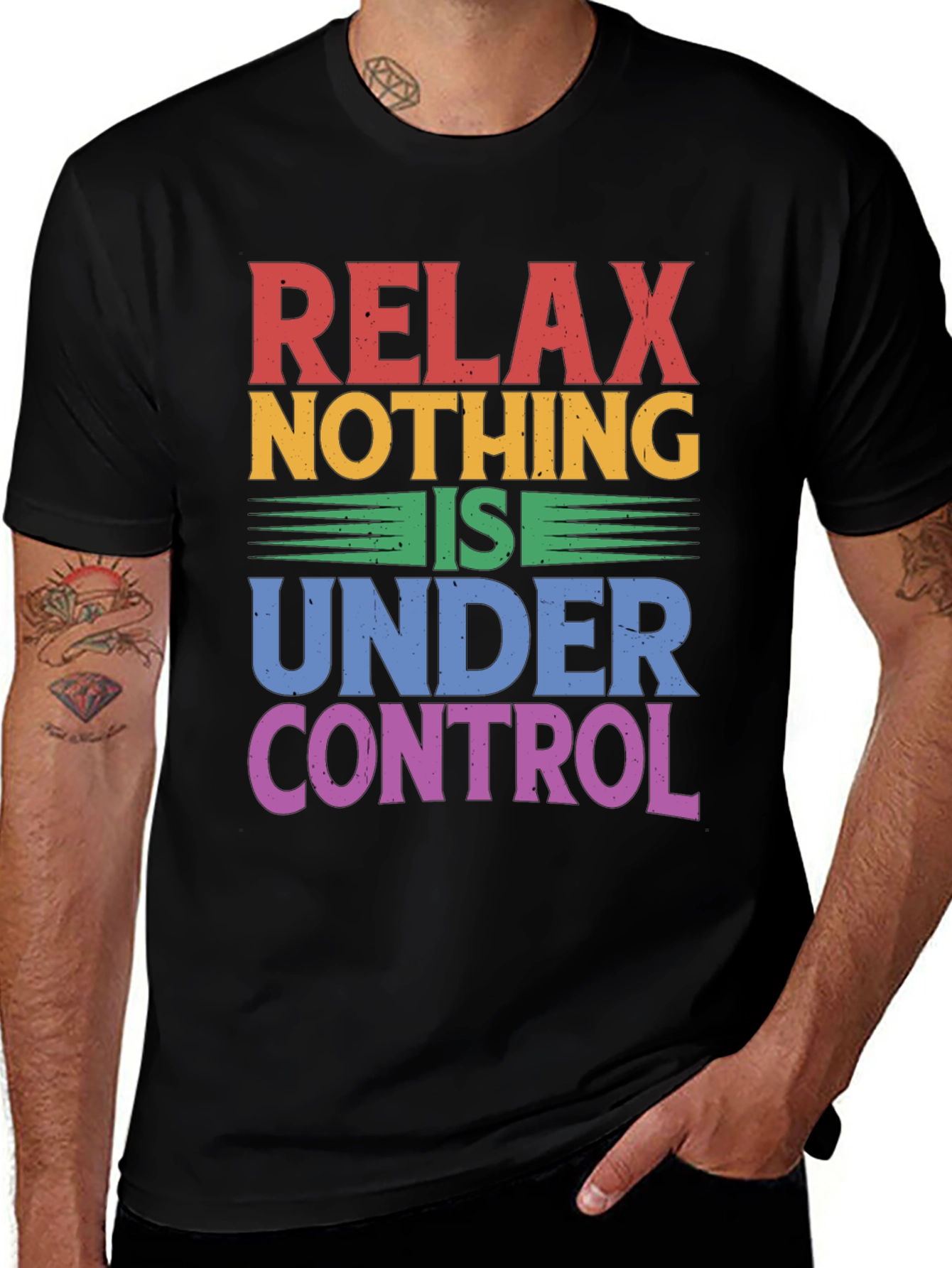 Variant 13 of Relax Nothing is Under Control Rainbow T-Shirt