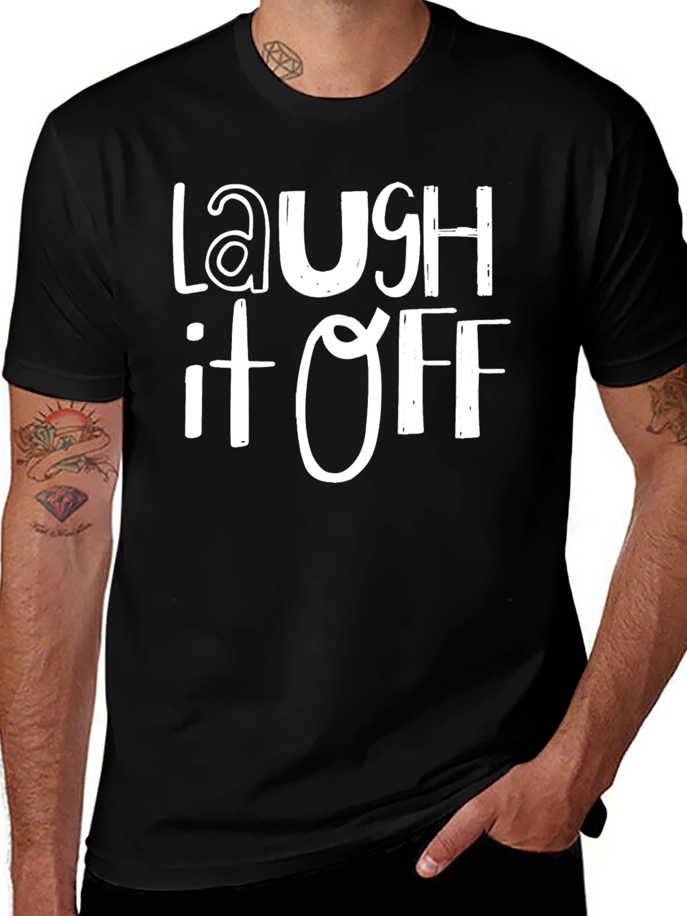 Variant 2 of Laugh It Off Graphic Tee - Black Casual T-Shirt