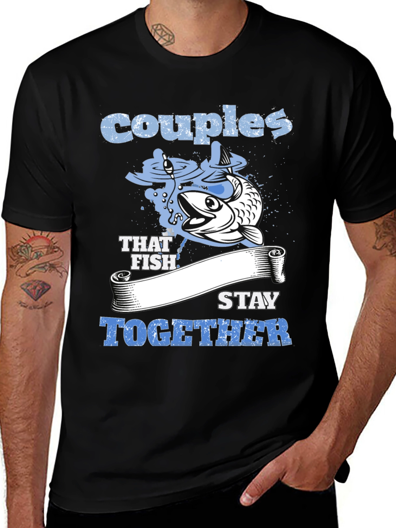 Black Couples That Fish Stay Together Graphic Tee main image