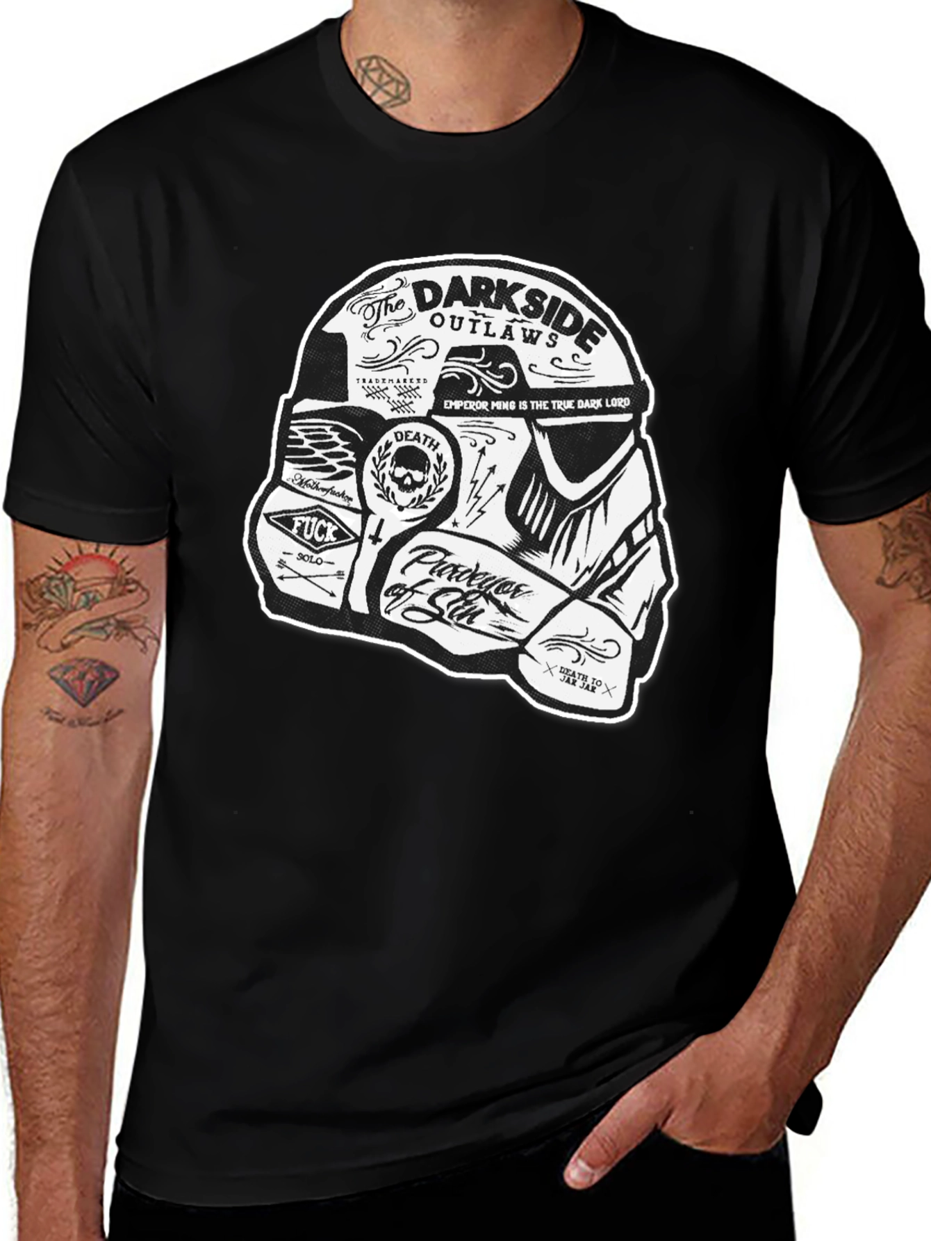 Variant 25 of The Darkside Outlaws Graphic Tee - Black