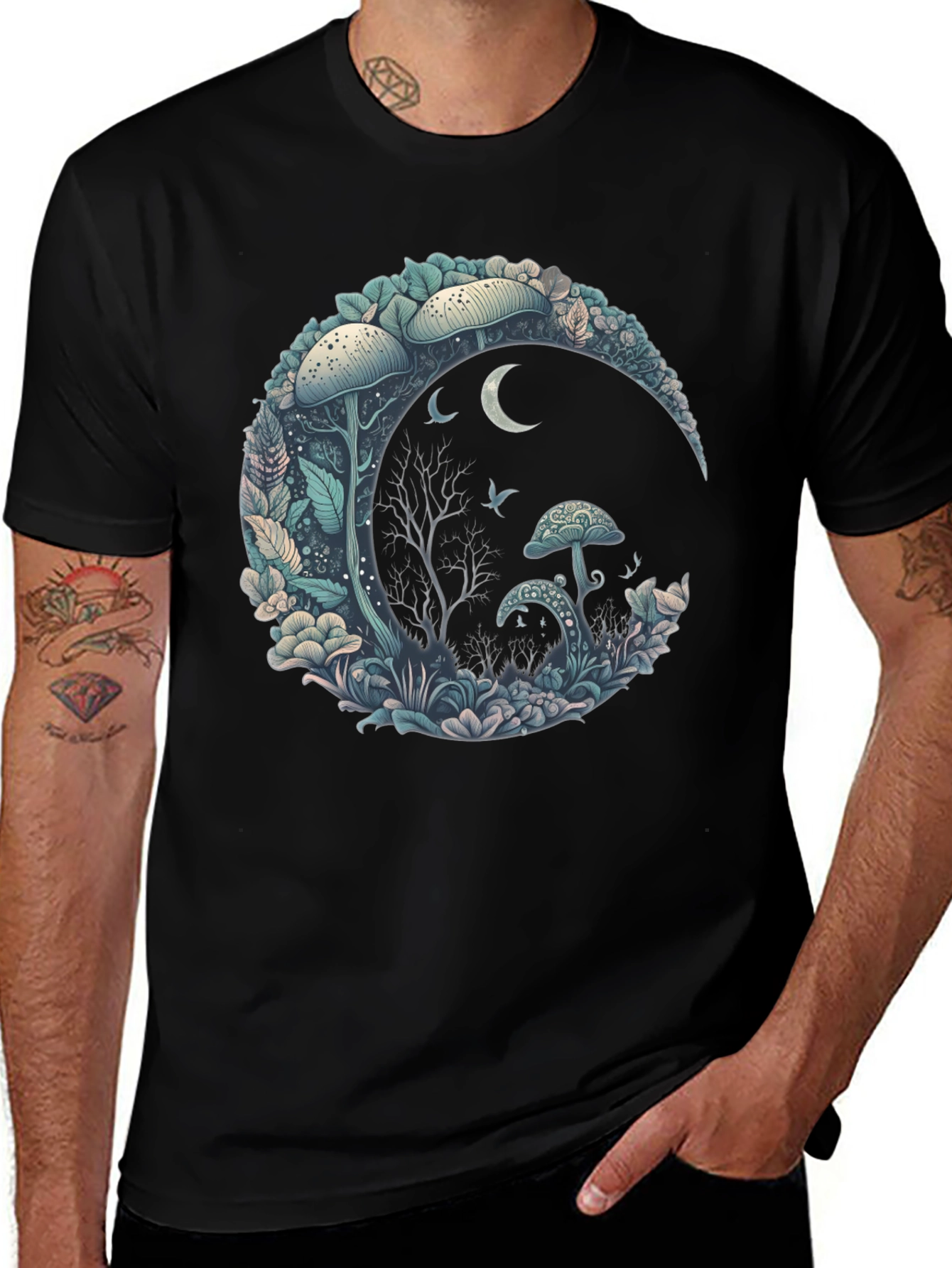 Variant 20 of Mushroom Moon Graphic T-Shirt