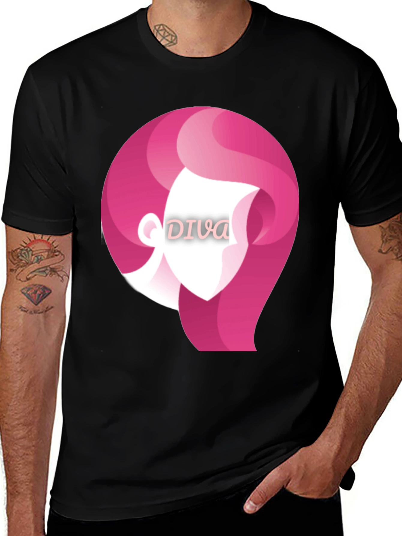 Variant 21 of Diva Graphic Tee - Stylish Black T-Shirt
