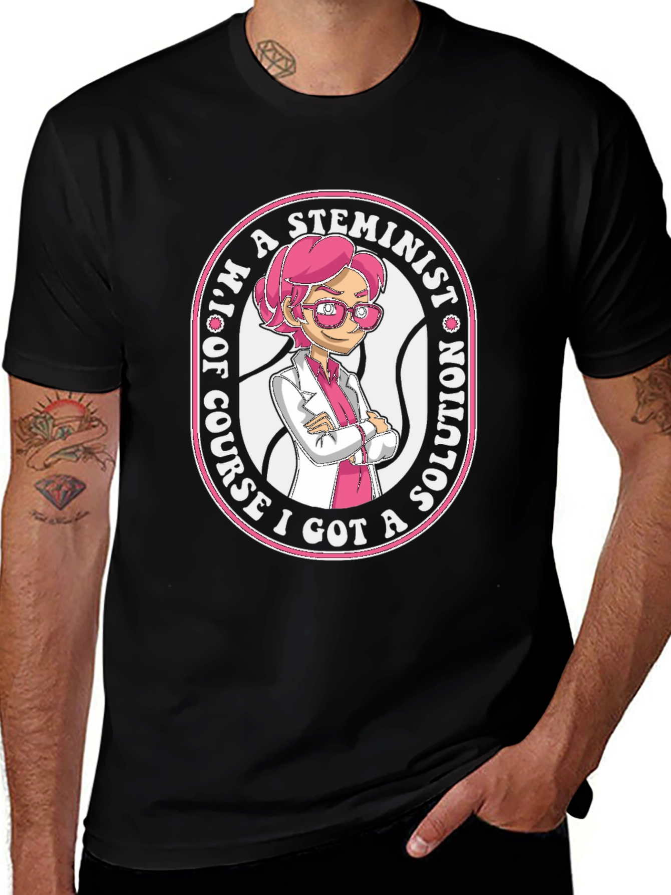 STEMinist Cartoon T-Shirt - Science & Women's Rights Tee