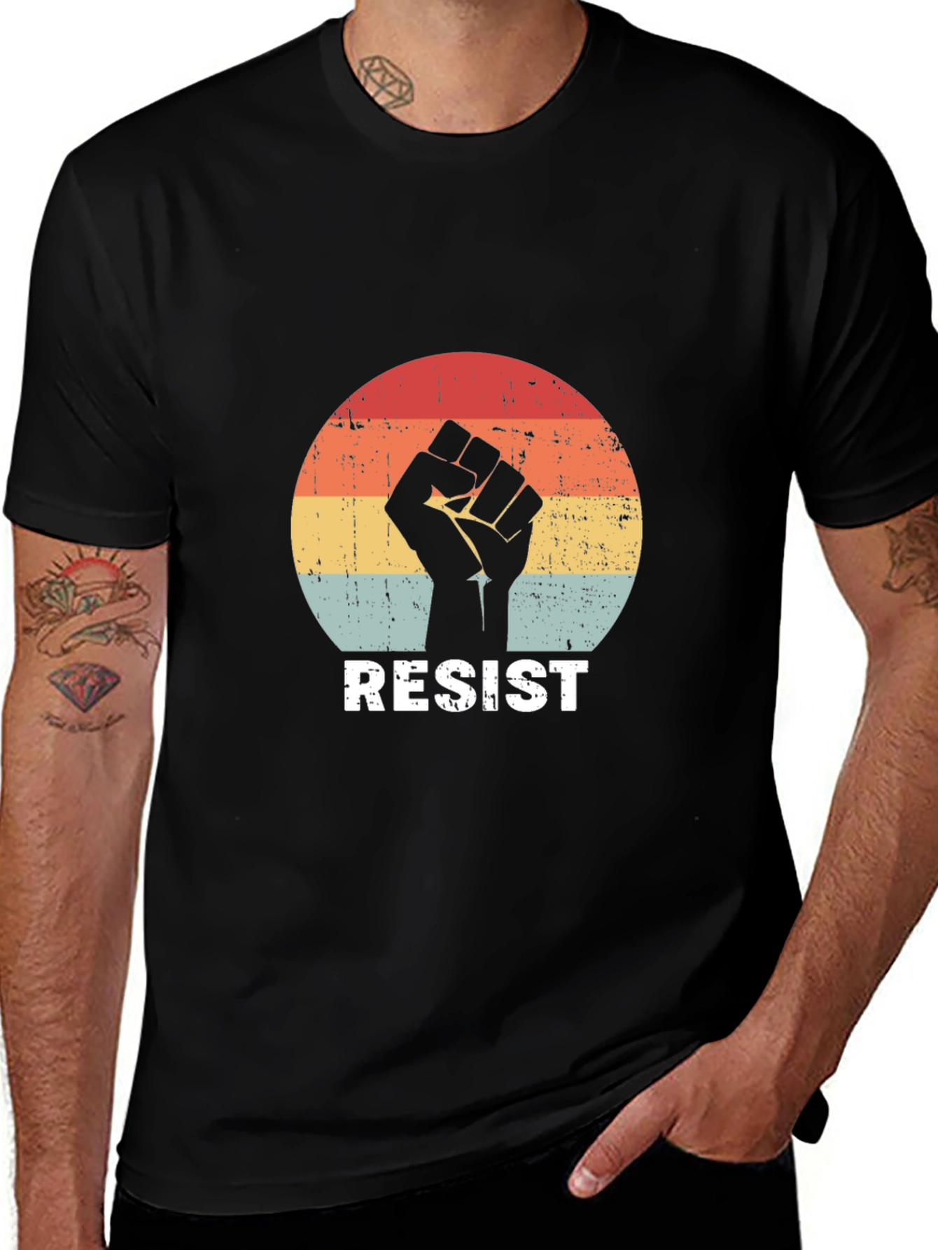 Variant 18 of Resist Fist Graphic Tee - Retro Style Activism Shirt