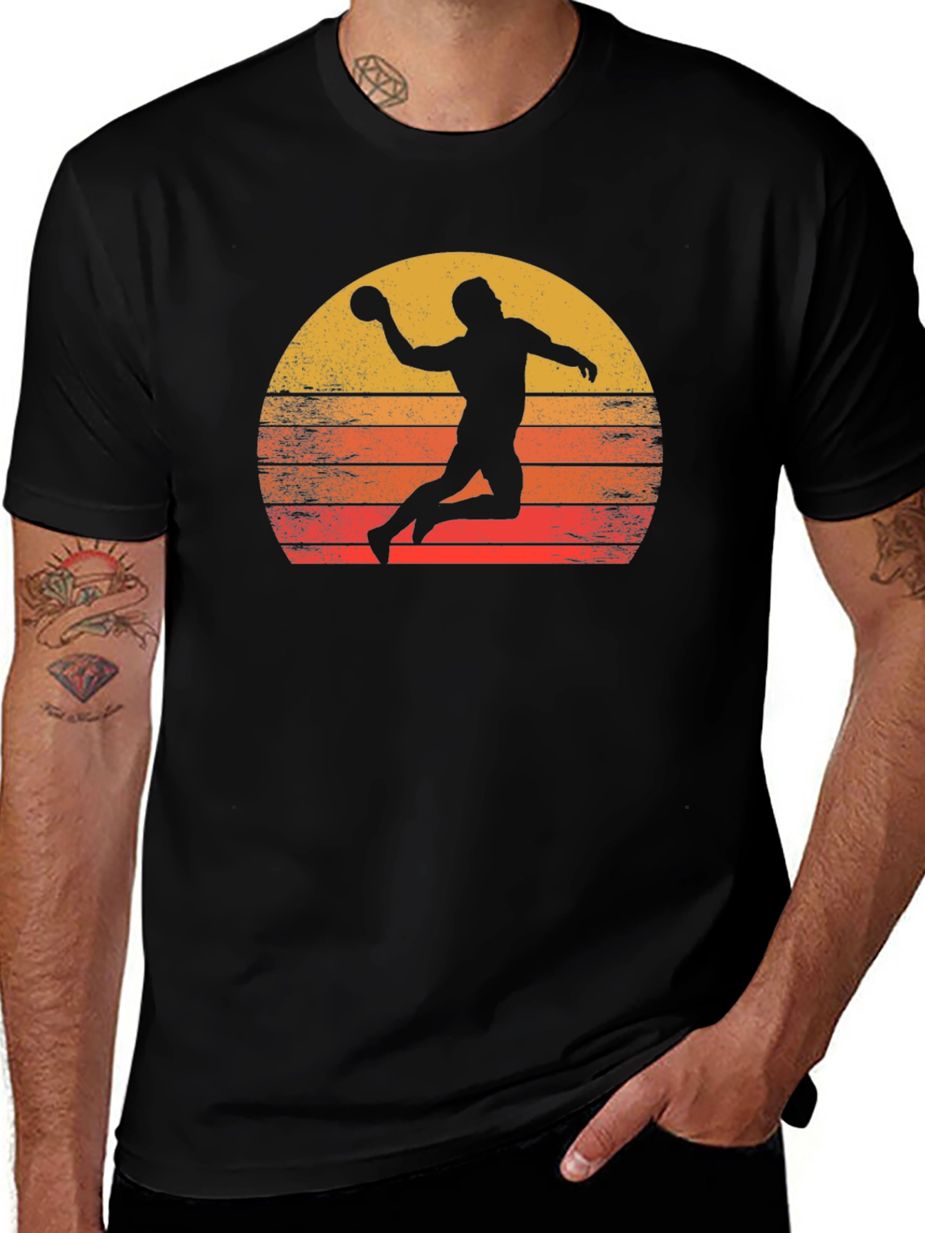 Variant 16 of Handball Sunset T-Shirt - Vintage Style