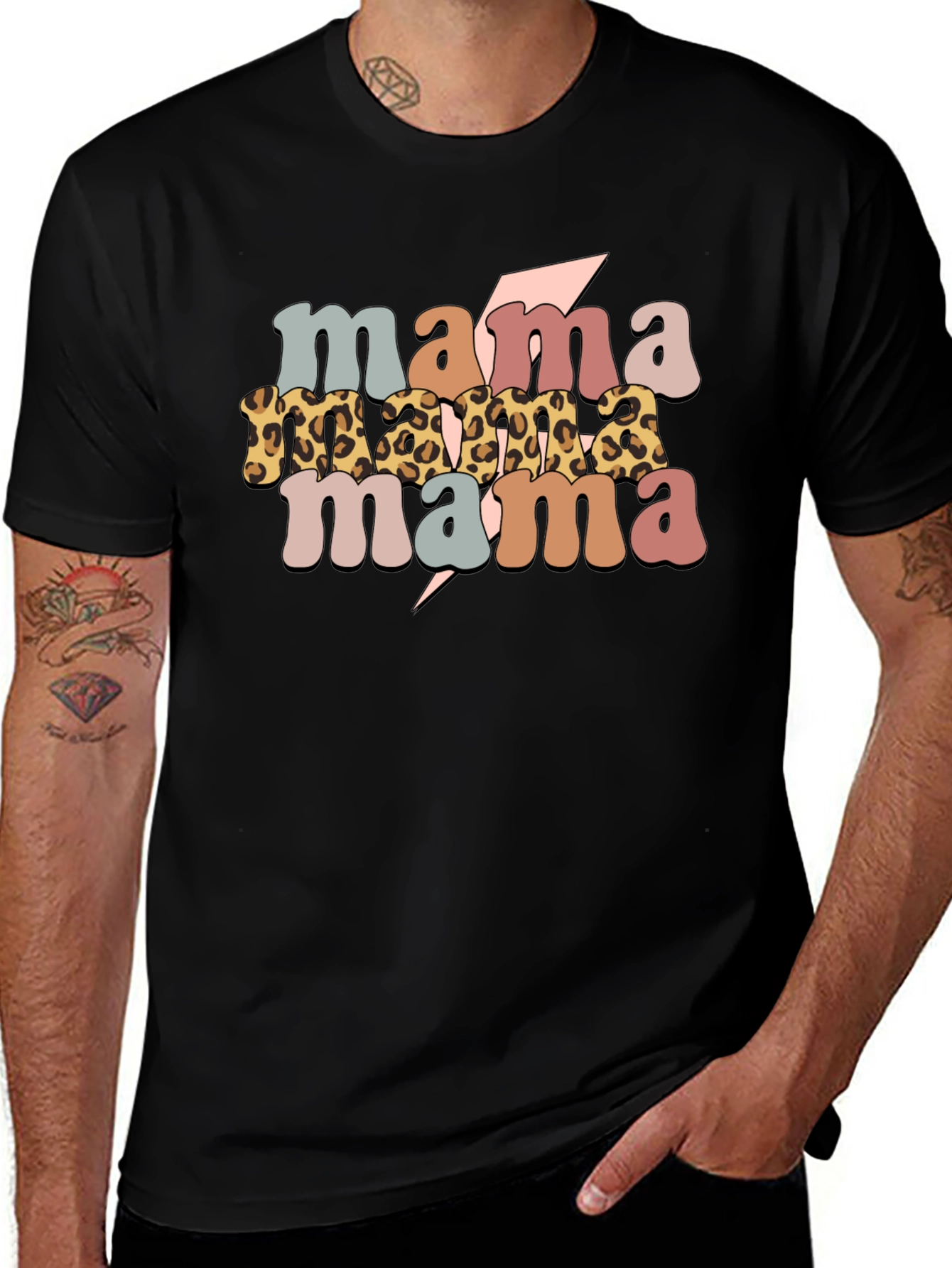 Variant 26 of Retro Mama T-Shirt - Stylish Leopard Print