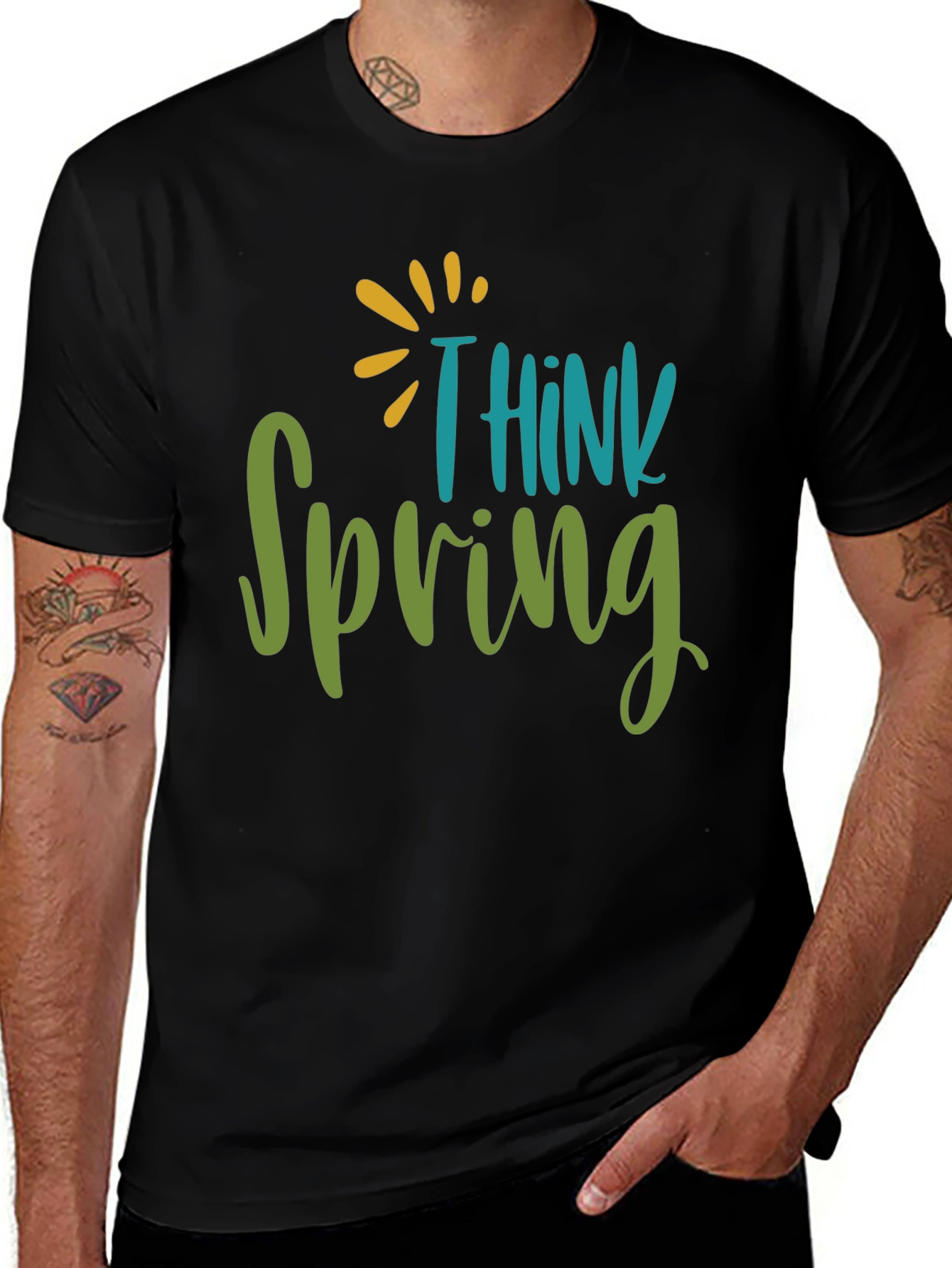 Think Spring Graphic Tee - Black