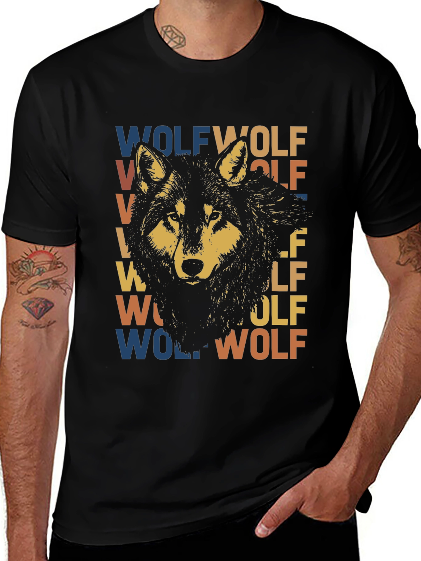 Variant 8 of Vintage Wolf Graphic Tee - Retro Style T-Shirt