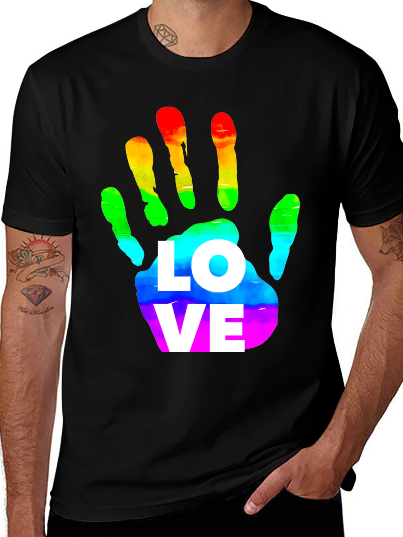 Variant 25 of Rainbow Hand Love T-Shirt
