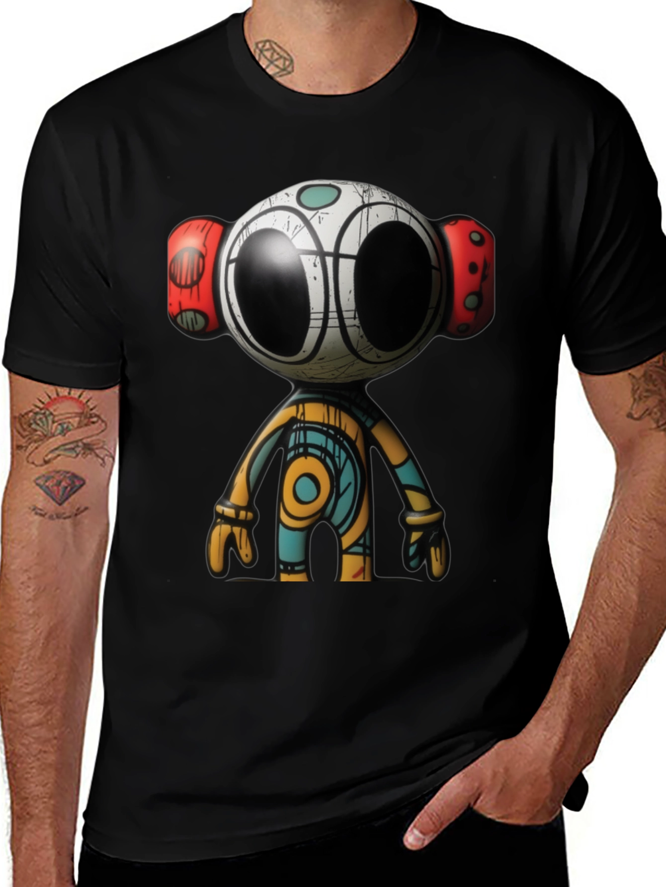 Variant 25 of Modern Art Graphic Tee - Unique Robot Design