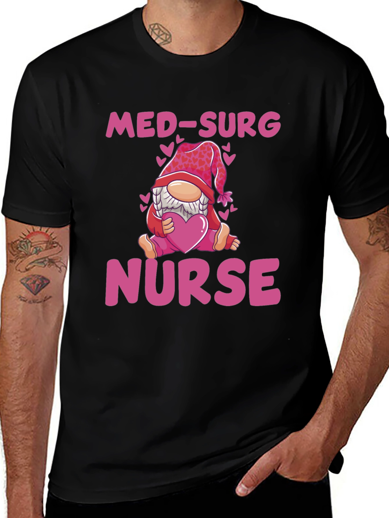 Variant 4 of Med-Surg Nurse Valentine's Day Gnome T-Shirt