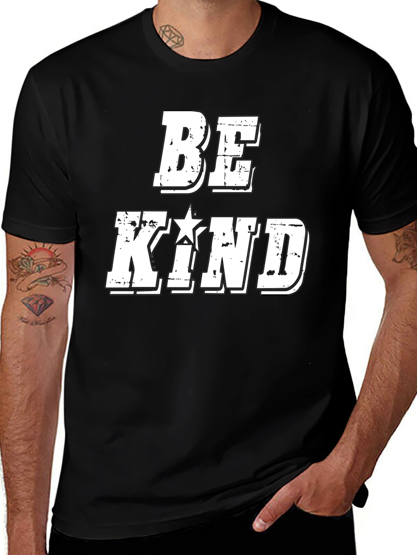 Variant 22 of Be Kind Graphic T-Shirt - Black