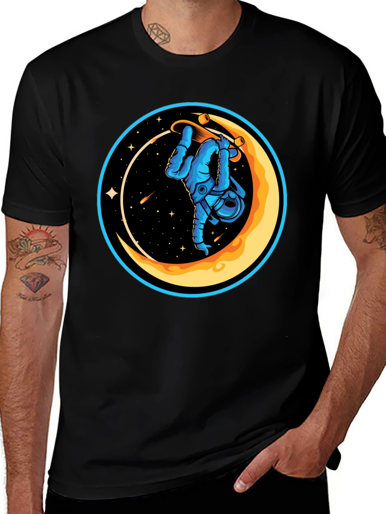 Variant 11 of Astronaut Skateboard Moon Graphic T-Shirt