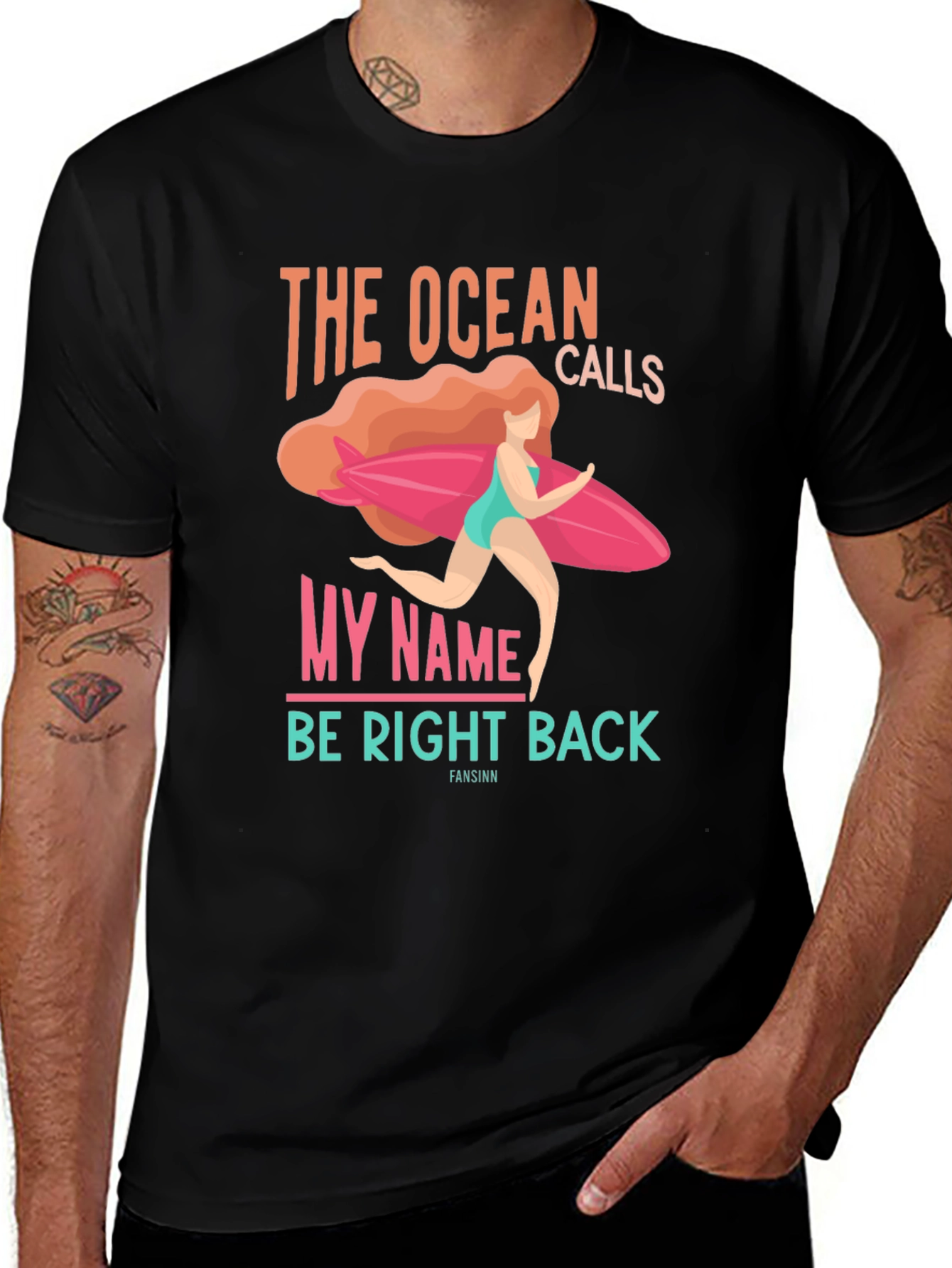 Variant 25 of Ocean Calls Graphic T-Shirt - Black