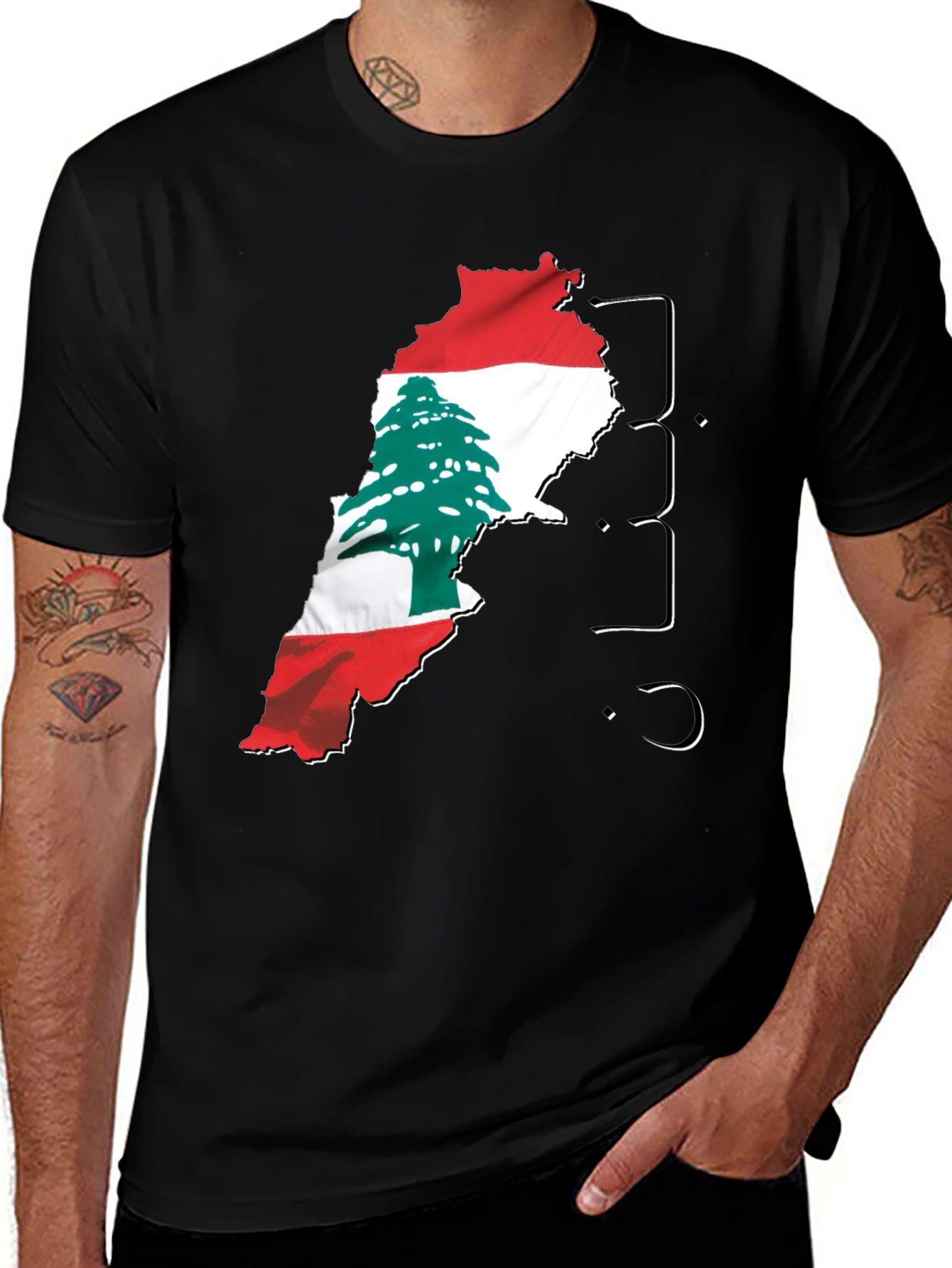Lebanon Flag Map T-Shirt