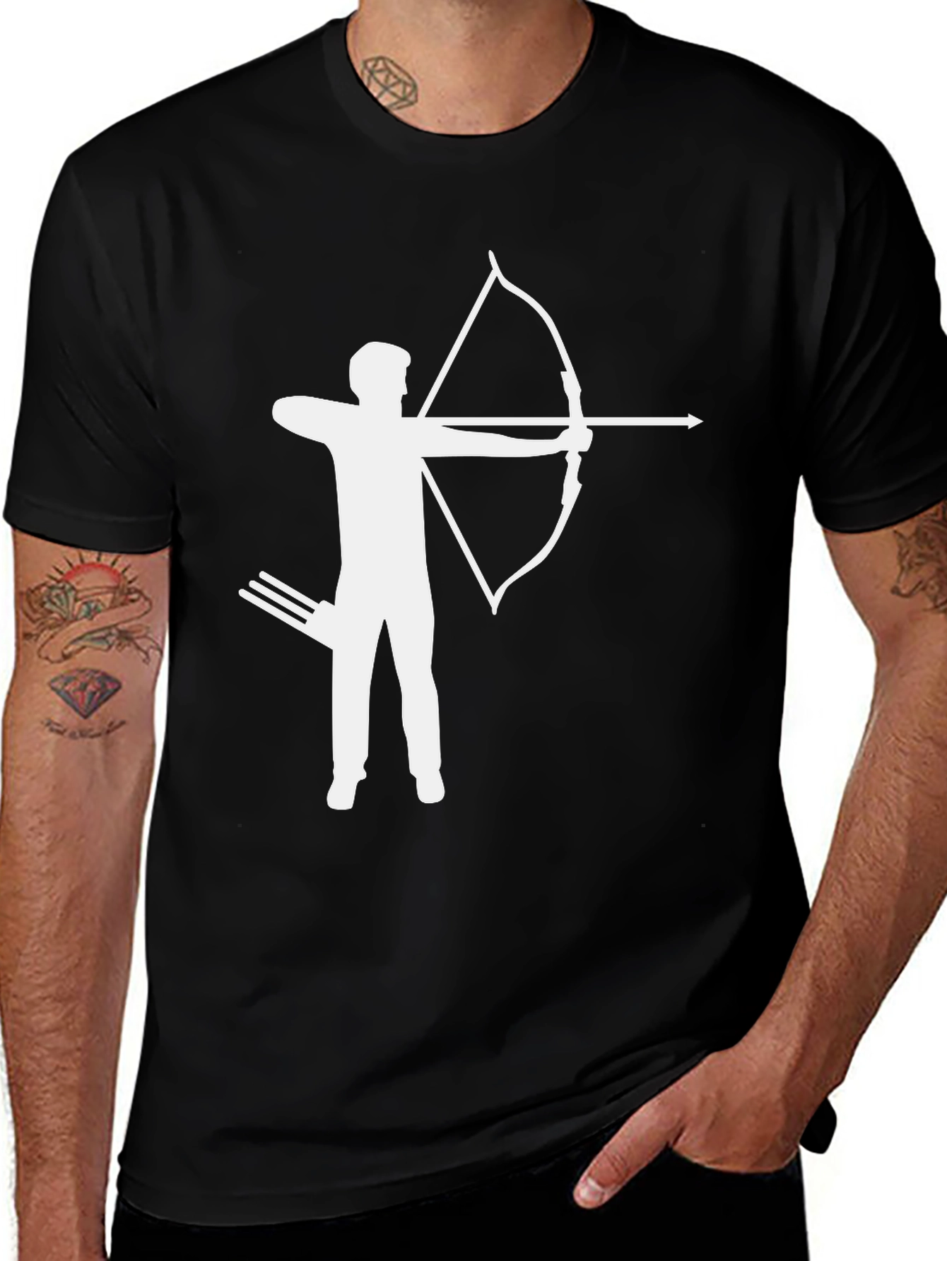 Variant 11 of Archer Graphic Tee - Black Cotton T-Shirt