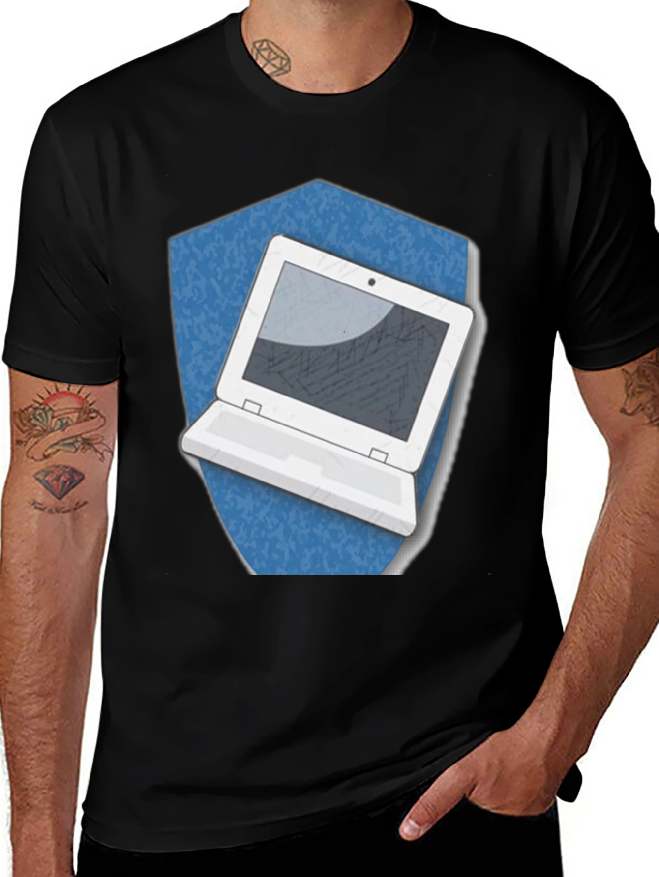 Variant 22 of Laptop Graphic Tee - Geek Chic Black T-Shirt