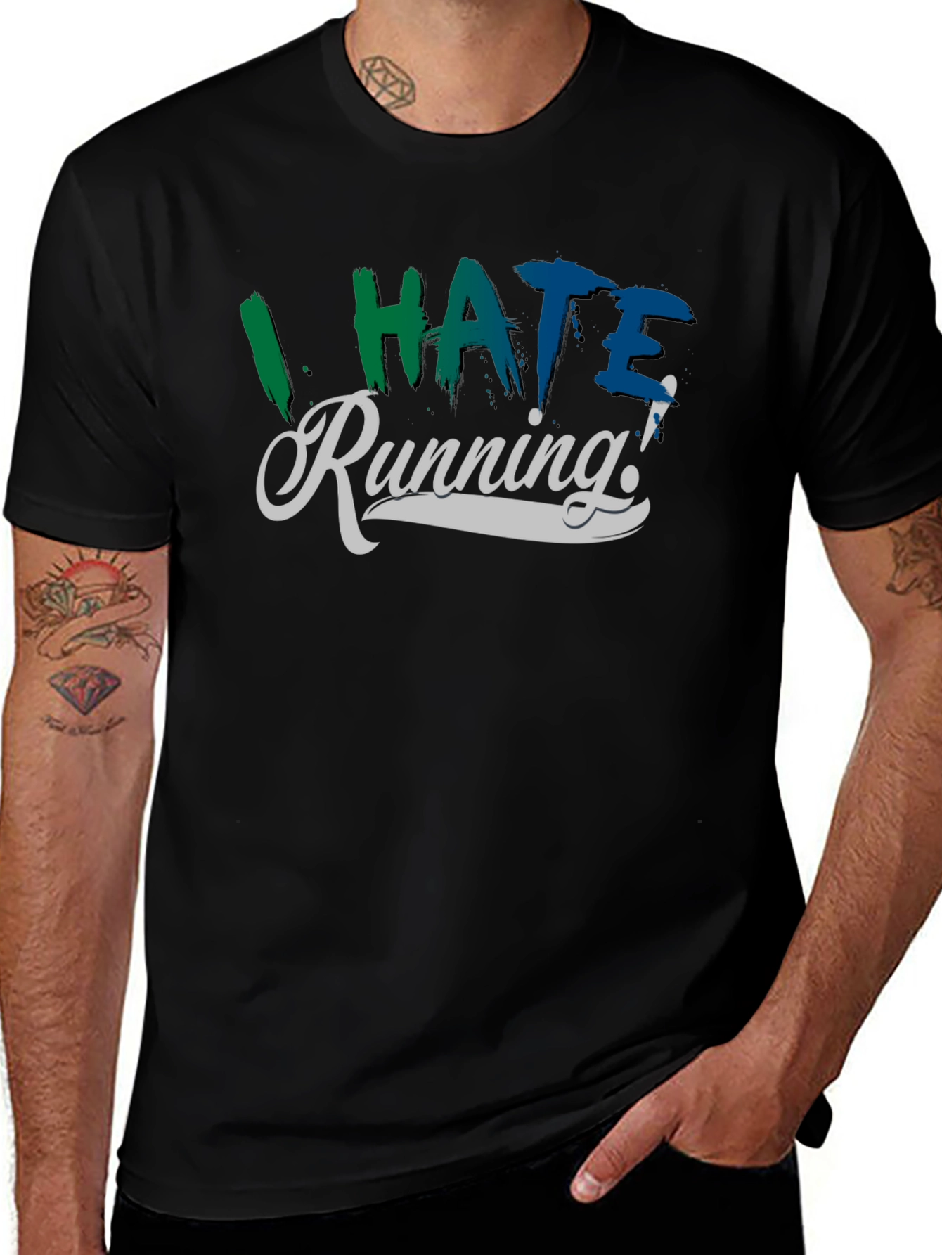 Variant 6 of I Hate Running! Graphic Print Men's T-Shirt