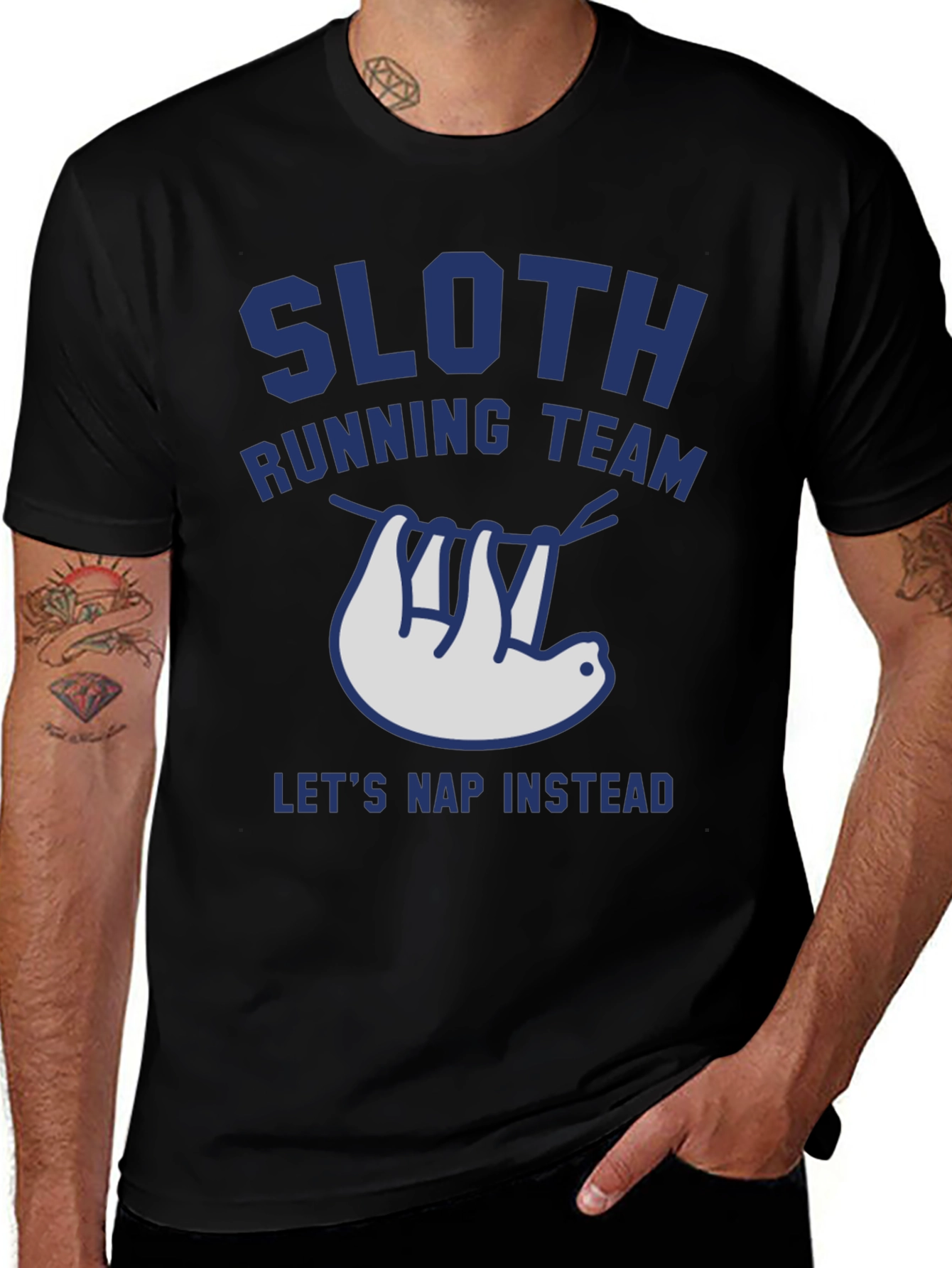 Black Sloth Running Team Tee - Let's Nap Instead main image