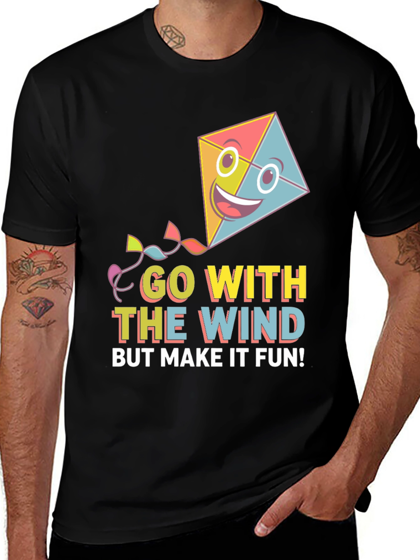 Variant 21 of Go With The Wind Fun Kite T-Shirt