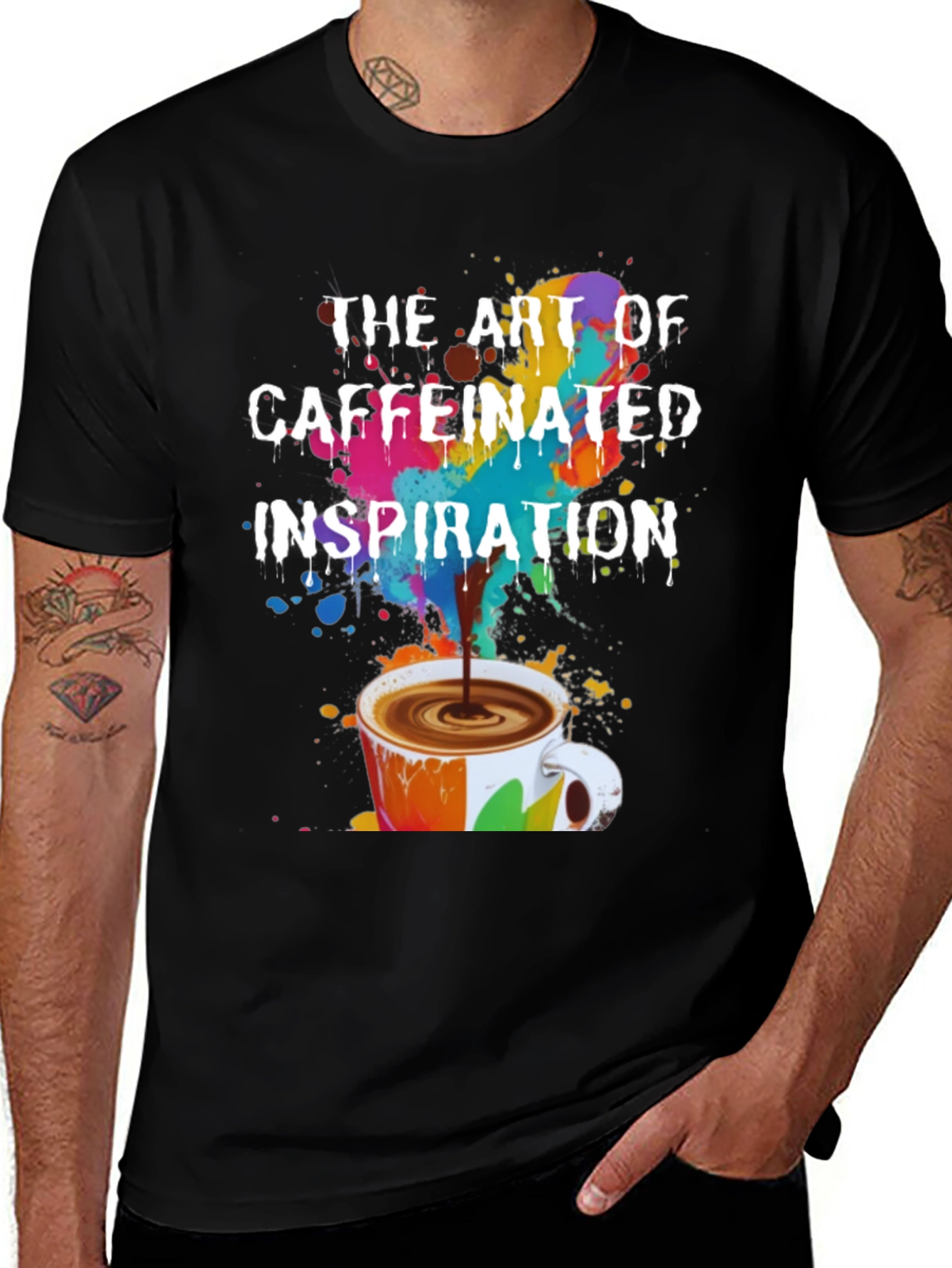 Variant 25 of Caffeinated Inspiration T-Shirt - Artistic Design