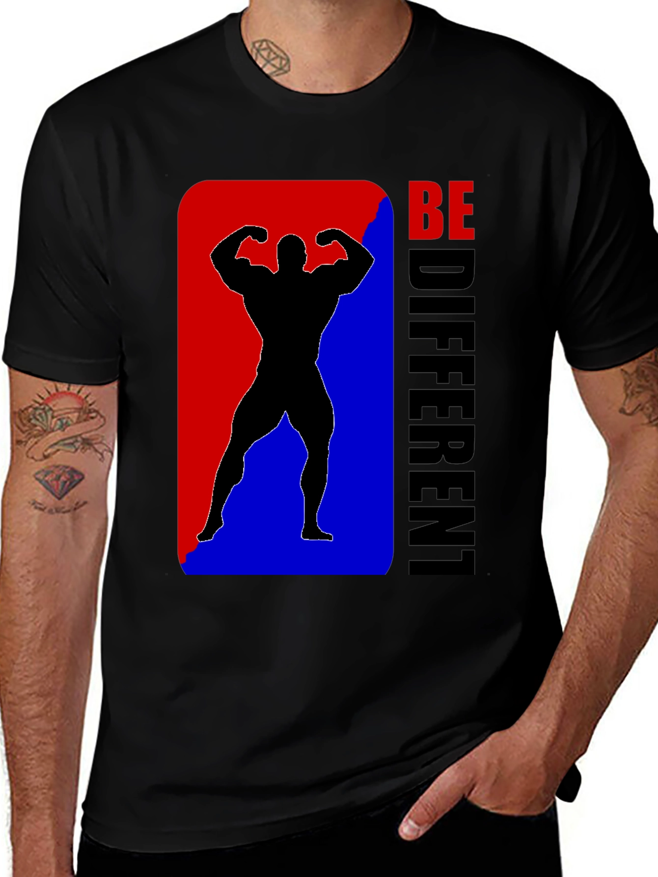 Variant 15 of Be Different Bodybuilder Graphic Tee
