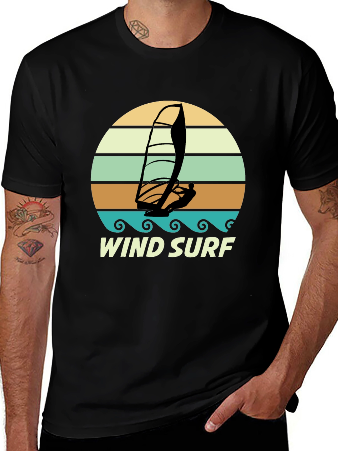 Variant 12 of Retro Windsurf T-Shirt: Vintage Style Wave Rider Tee