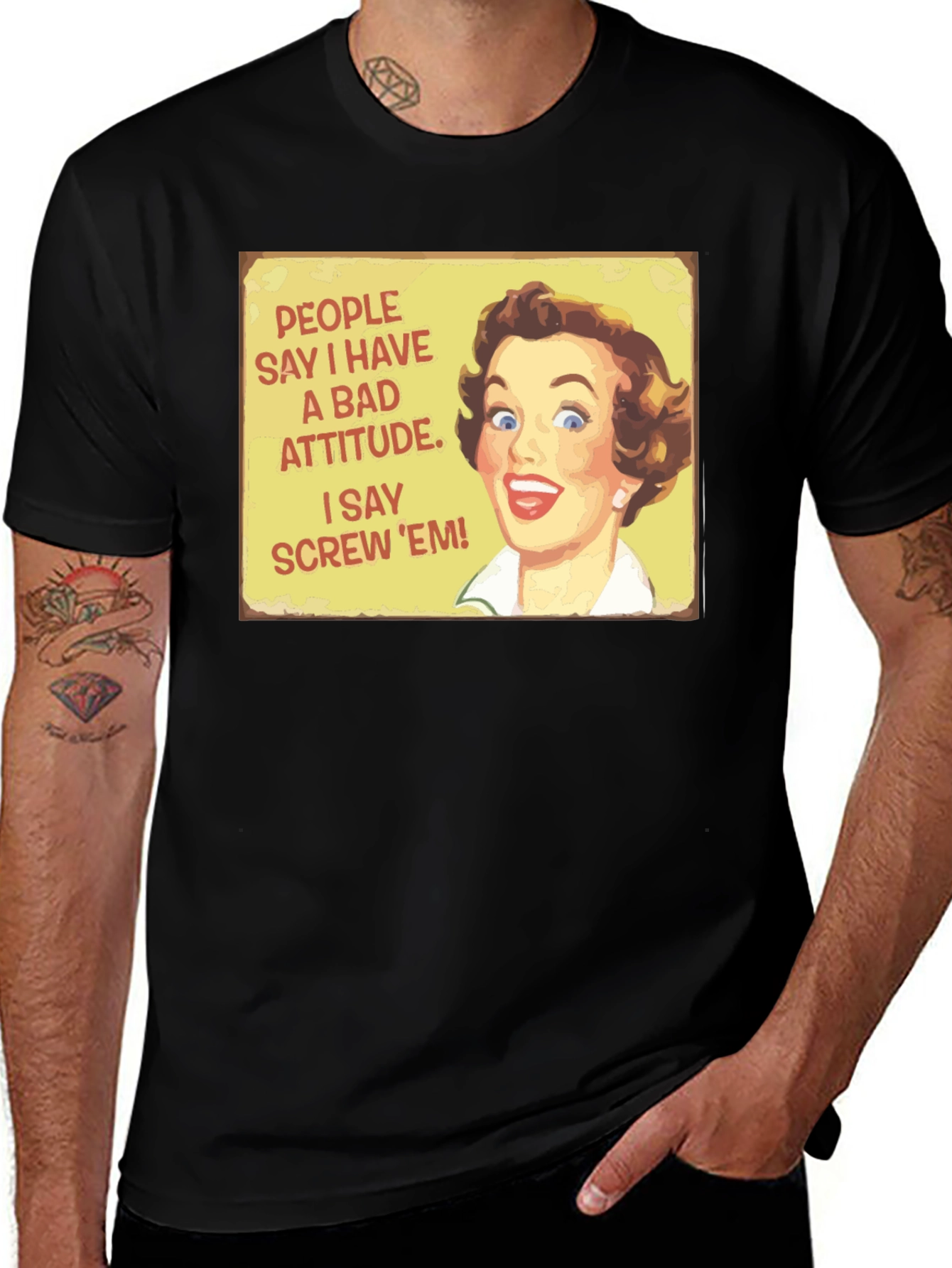 Bad Attitude Retro Graphic T-Shirt