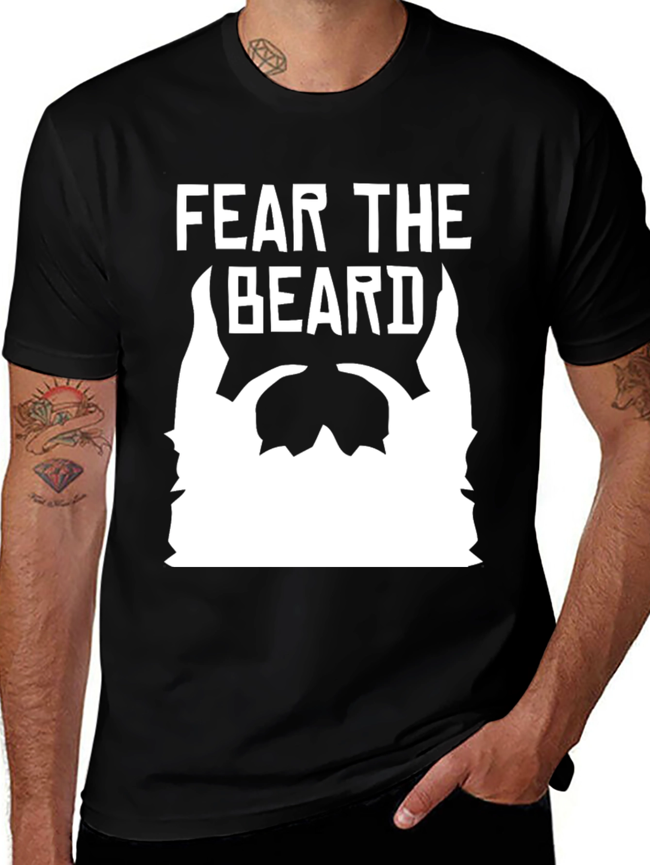 Variant 18 of Fear the Beard Graphic T-Shirt - Black