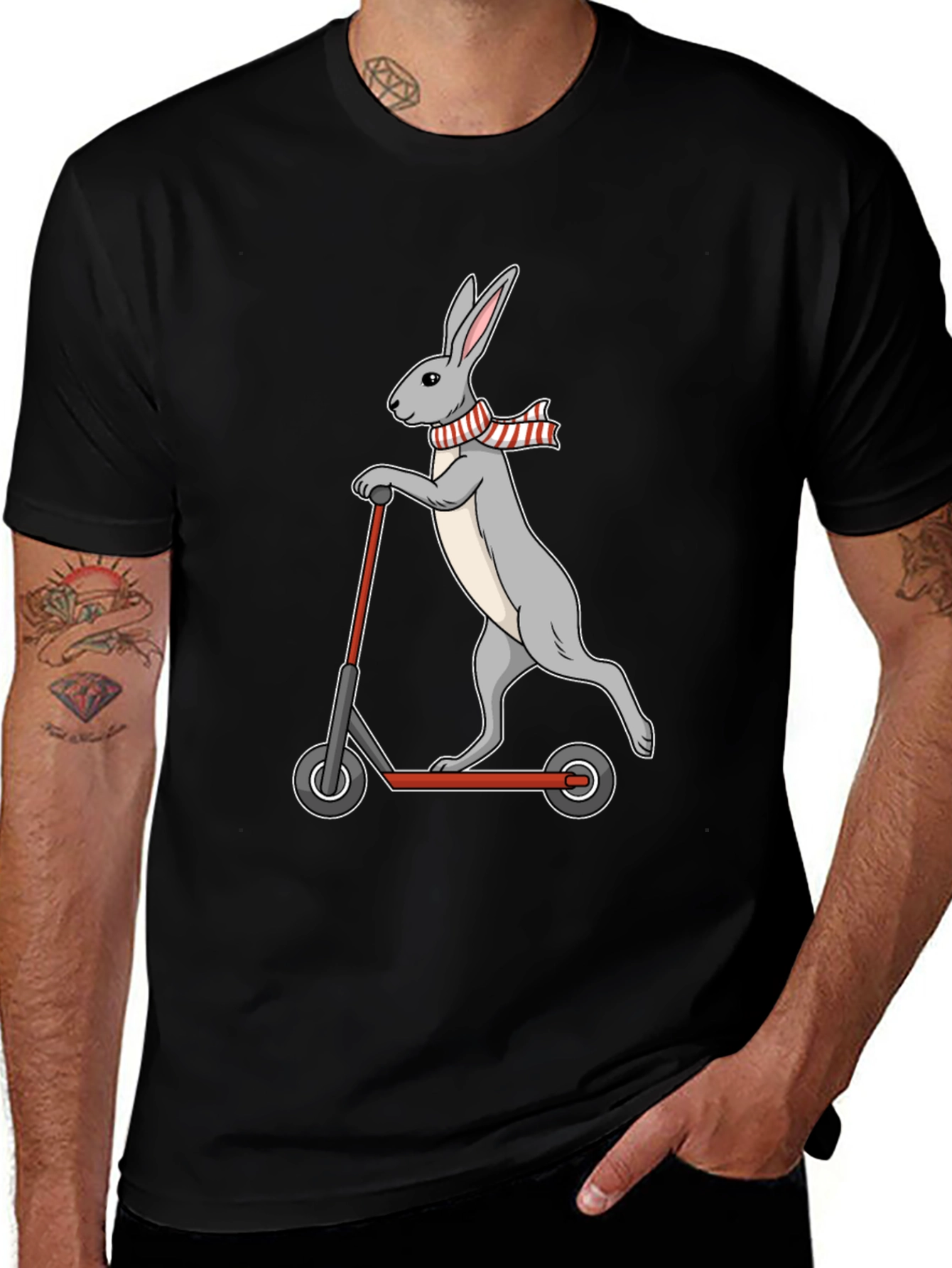 Variant 27 of Rabbit Scooter T-Shirt - Cool Graphic Tee