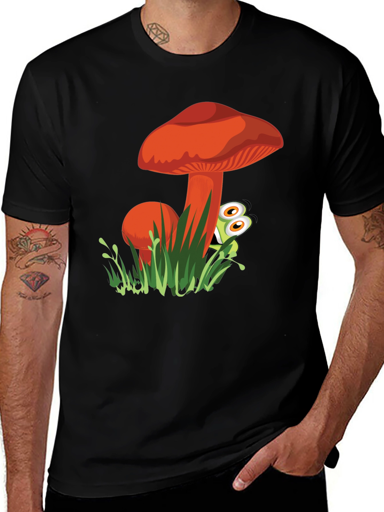 Variant 24 of Mushroom & Frog Graphic Tee - Nature Lover's Shirt