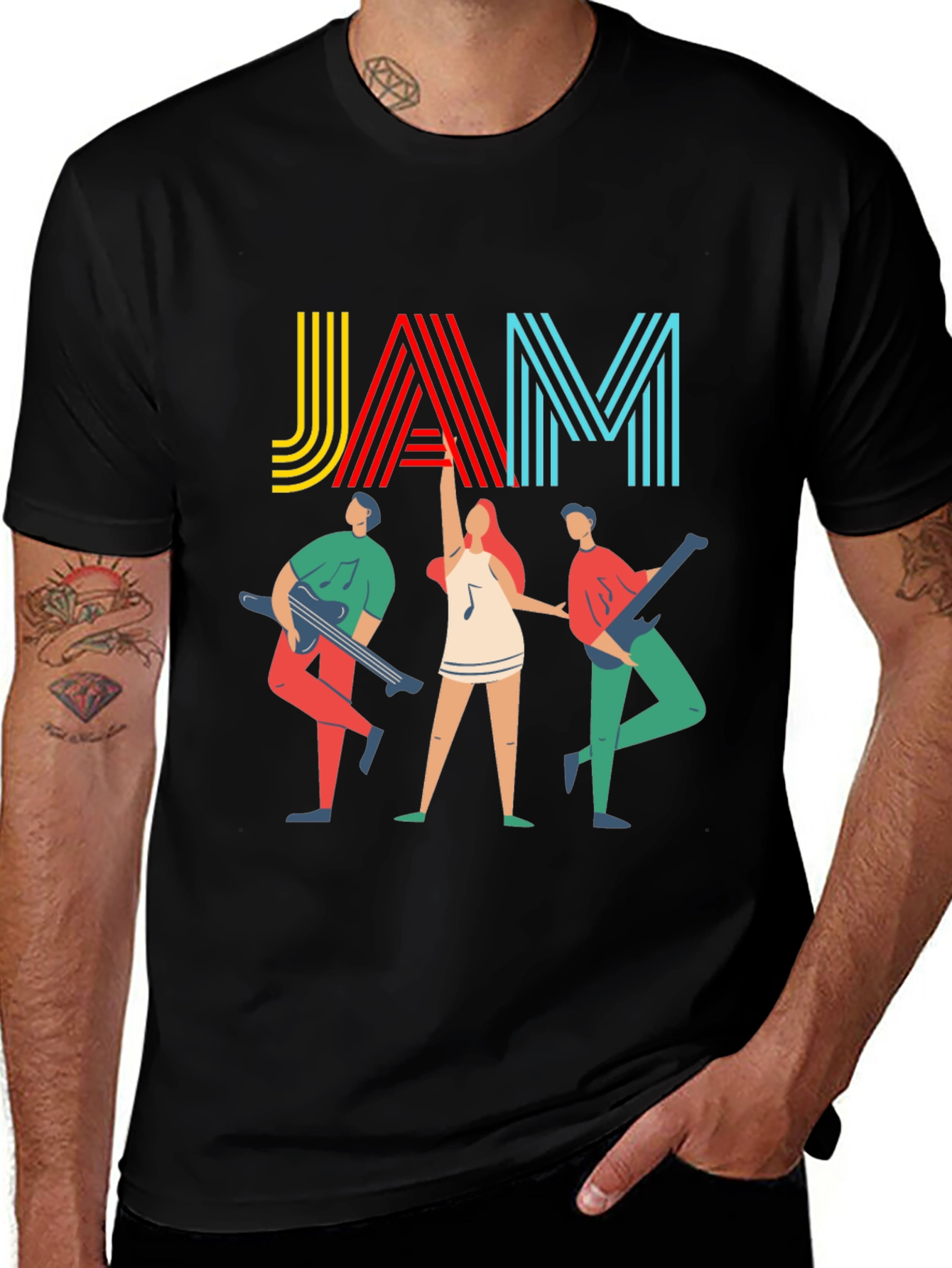 Variant 13 of Colorful JAM Band Graphic Tee