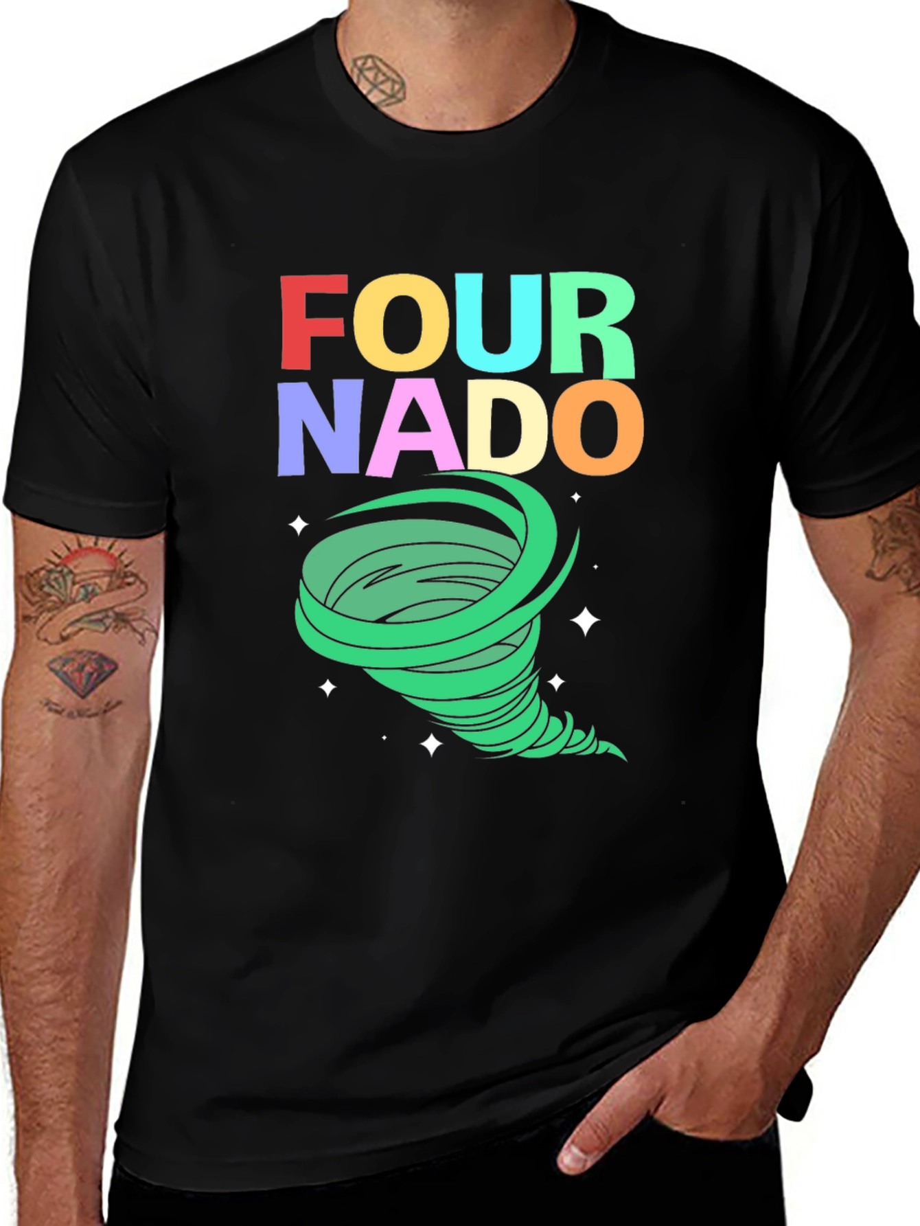 Black Fournado Graphic T-Shirt main image