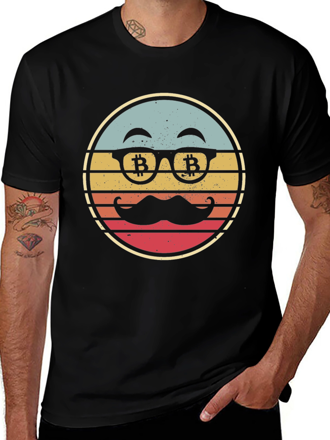 Variant 30 of Bitcoin Smiley Retro T-Shirt