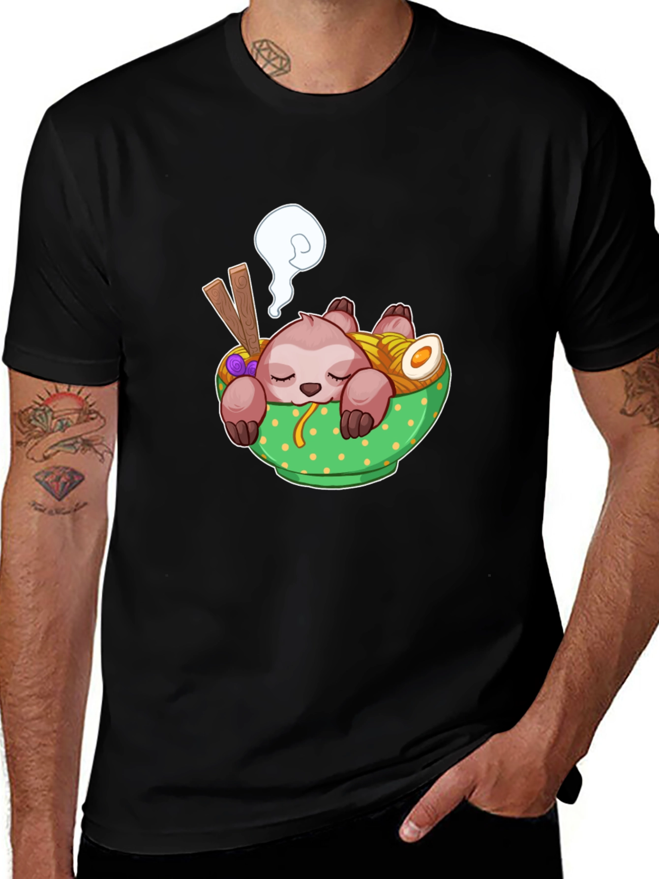Sloth Ramen Graphic T-Shirt - Comfy & Fun!