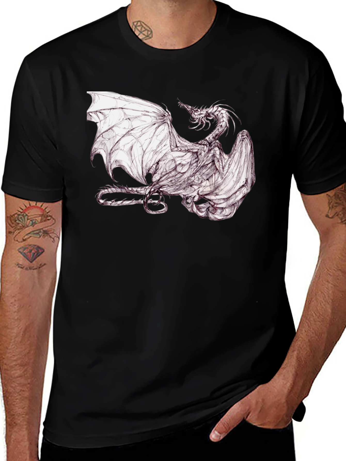 Variant 25 of Dragon Graphic T-Shirt - Fantasy Tee