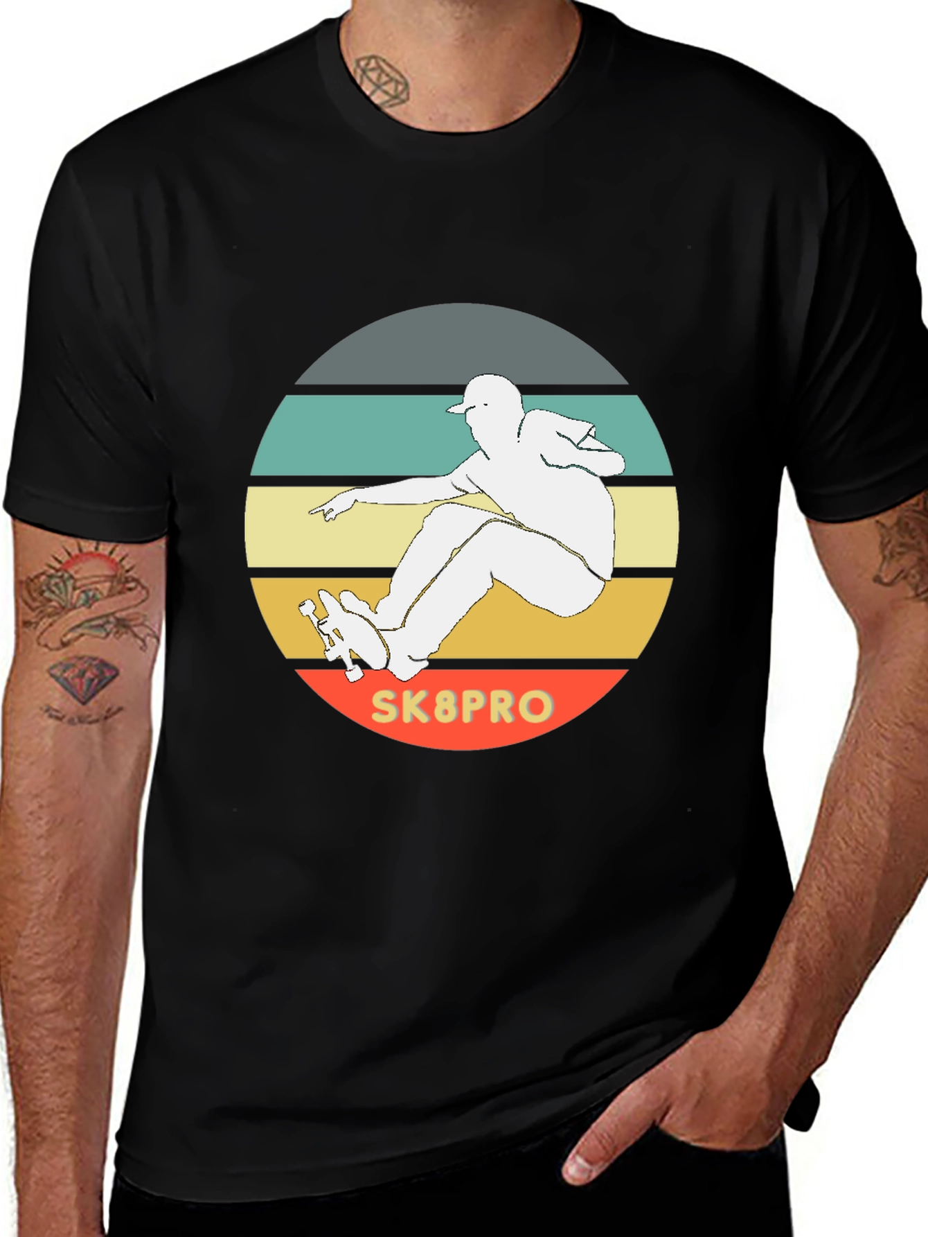 Variant 14 of Sk8pro T-Shirt - Retro Skateboarder Tee
