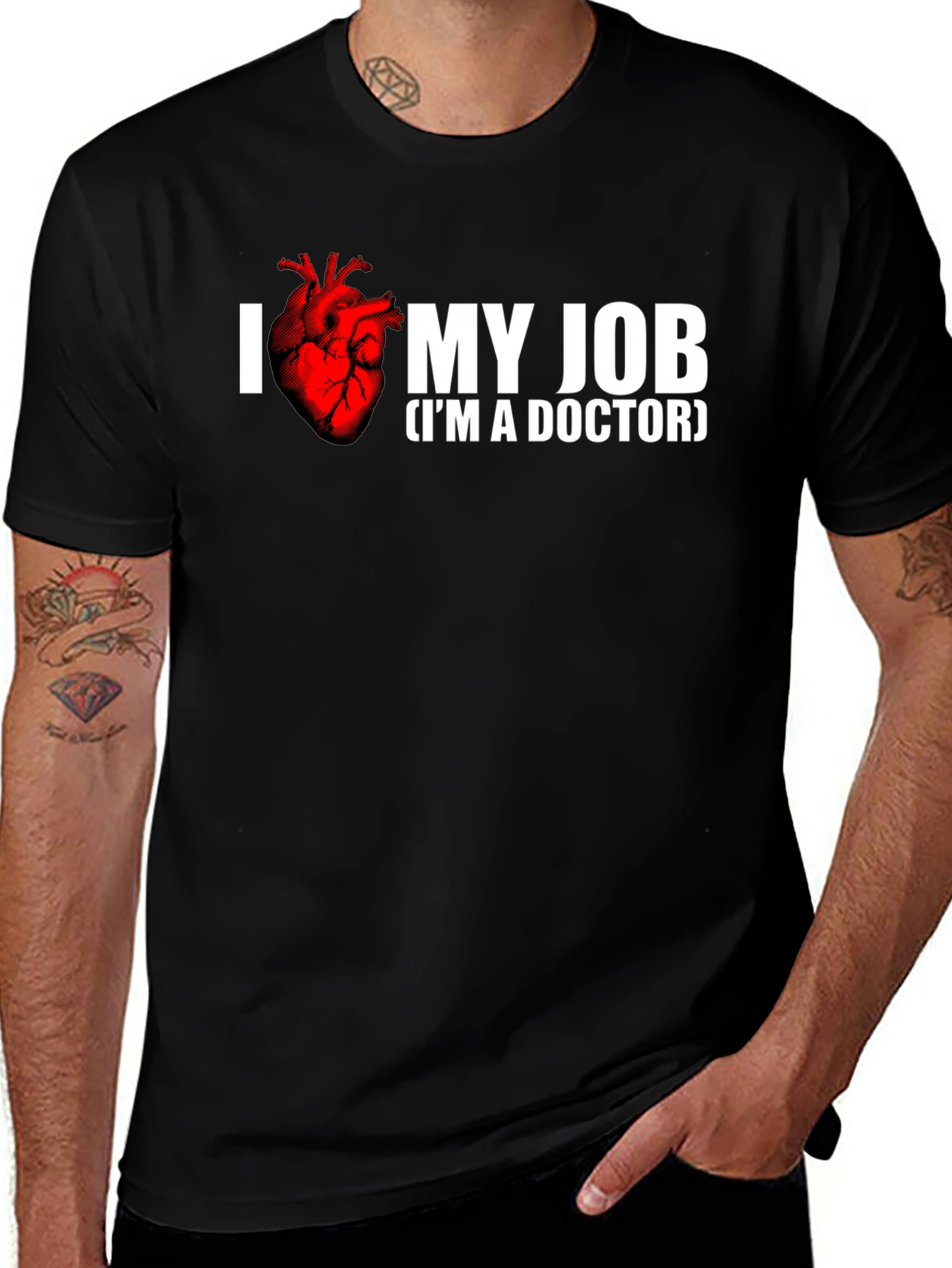 Variant 15 of I Love My Job Doctor T-Shirt - Anatomical Heart Tee