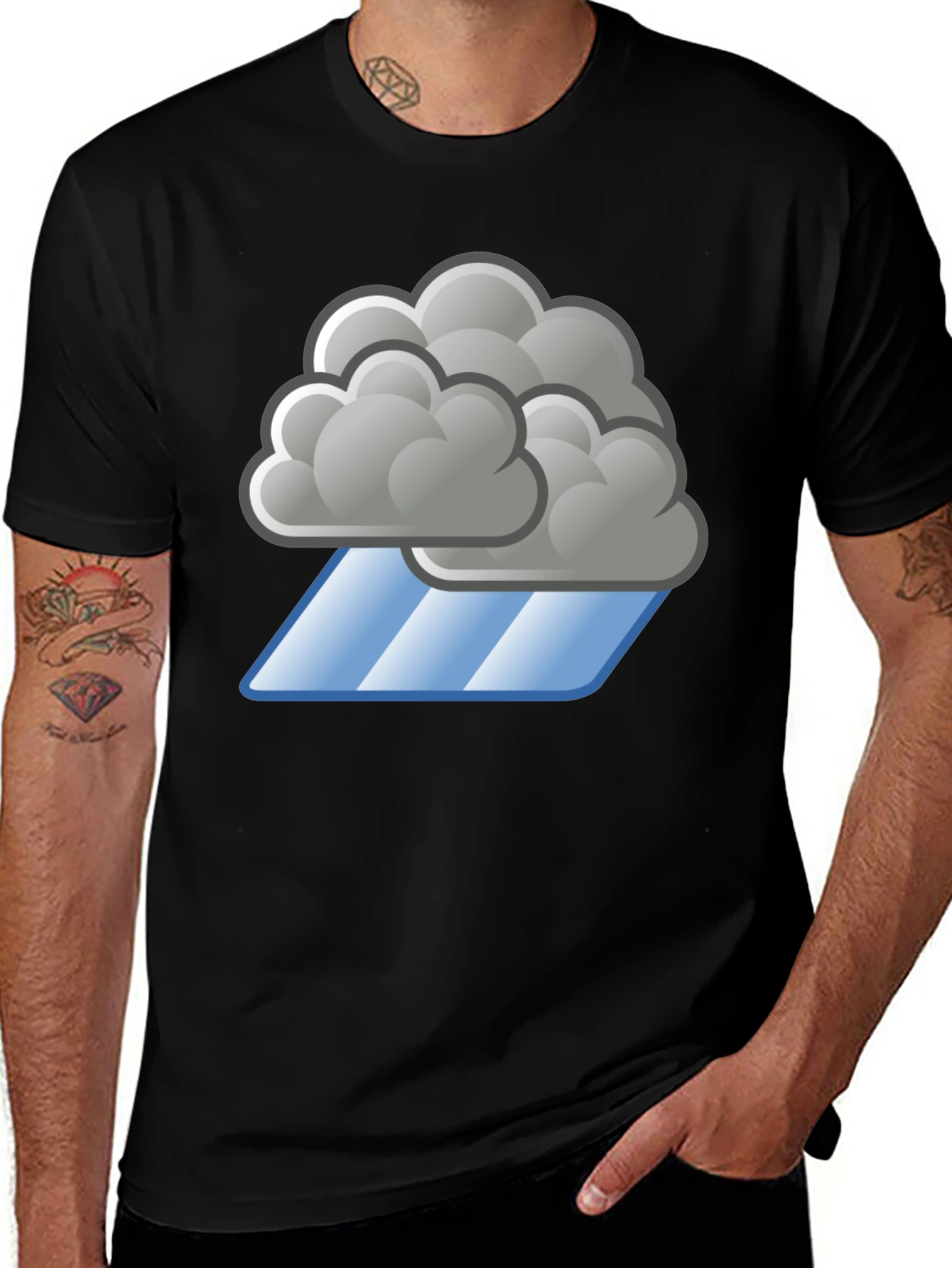 Variant 18 of Rainy Day Cloud Graphic T-Shirt