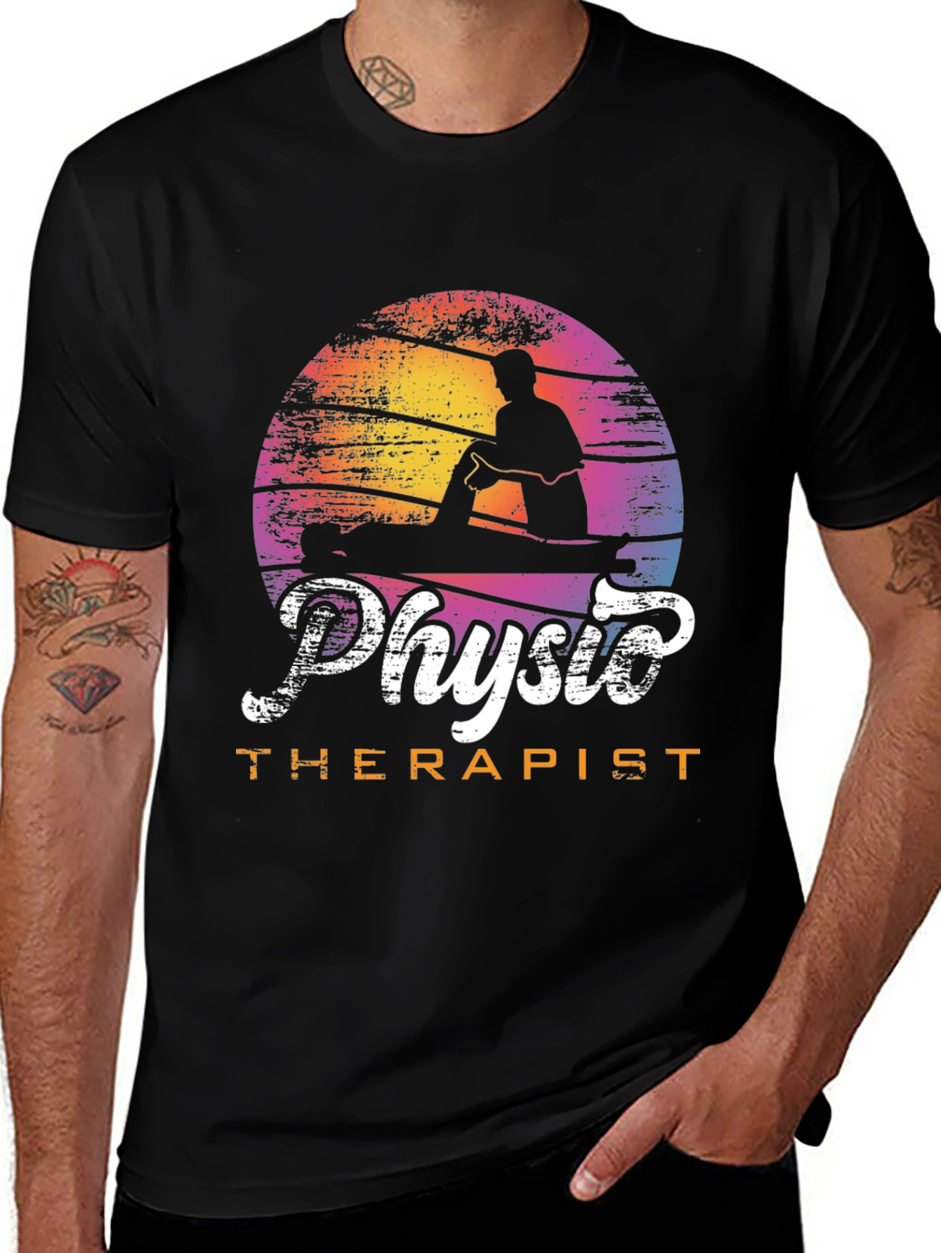 Variant 26 of Physio Therapist Sunset Graphic T-Shirt