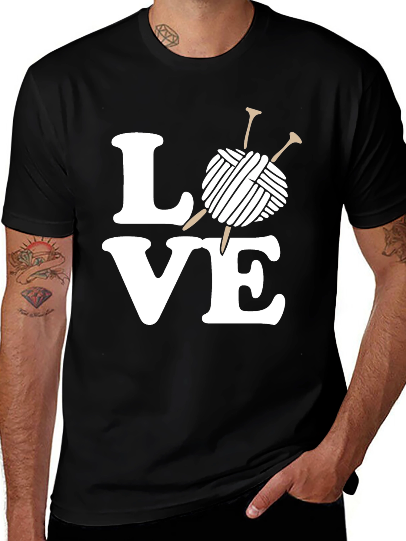 Variant 26 of Knitting Love T-Shirt - Yarn & Needles Graphic Tee