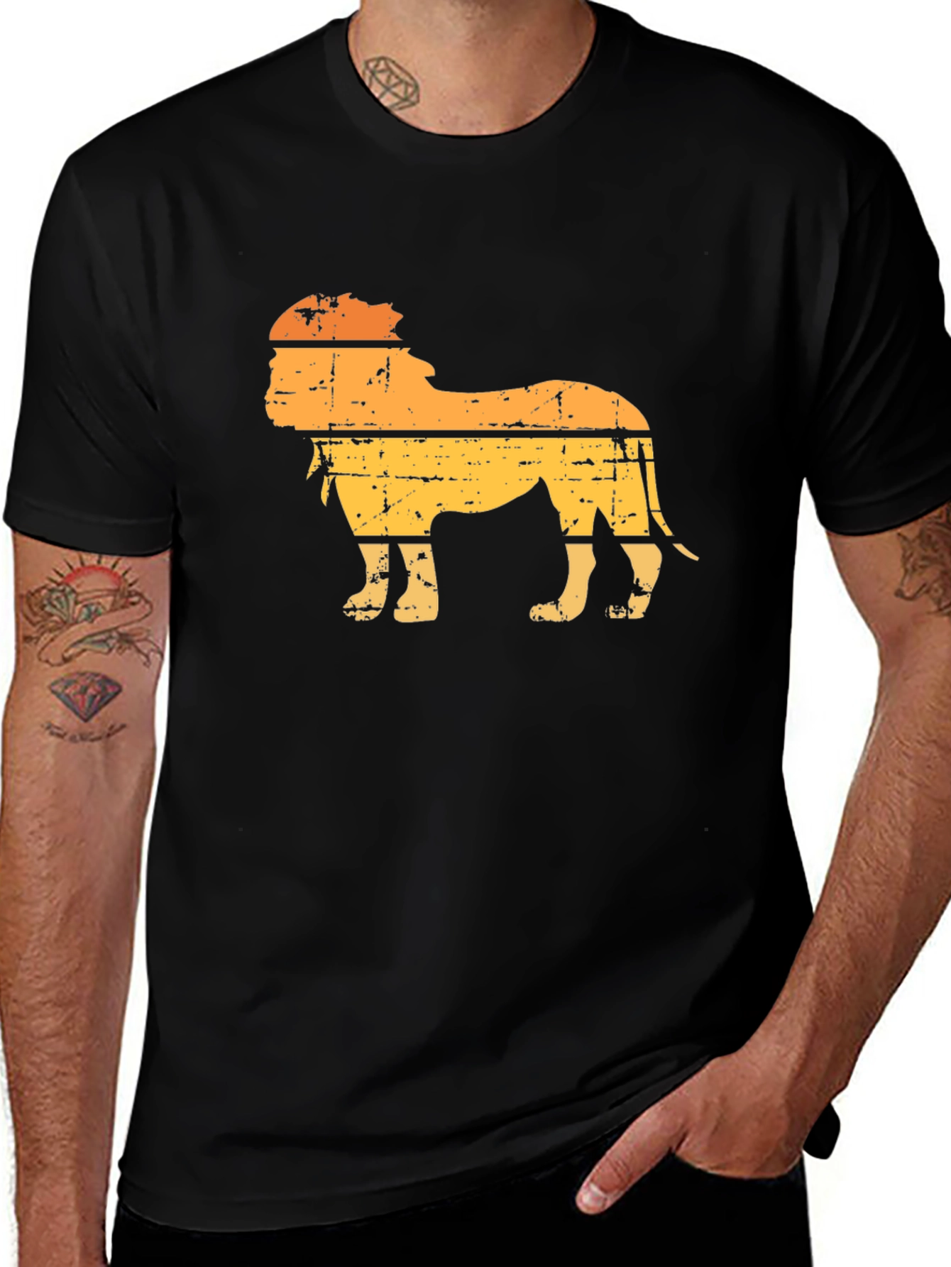 Variant 30 of Retro Lion Graphic Tee - Classic Black T-Shirt