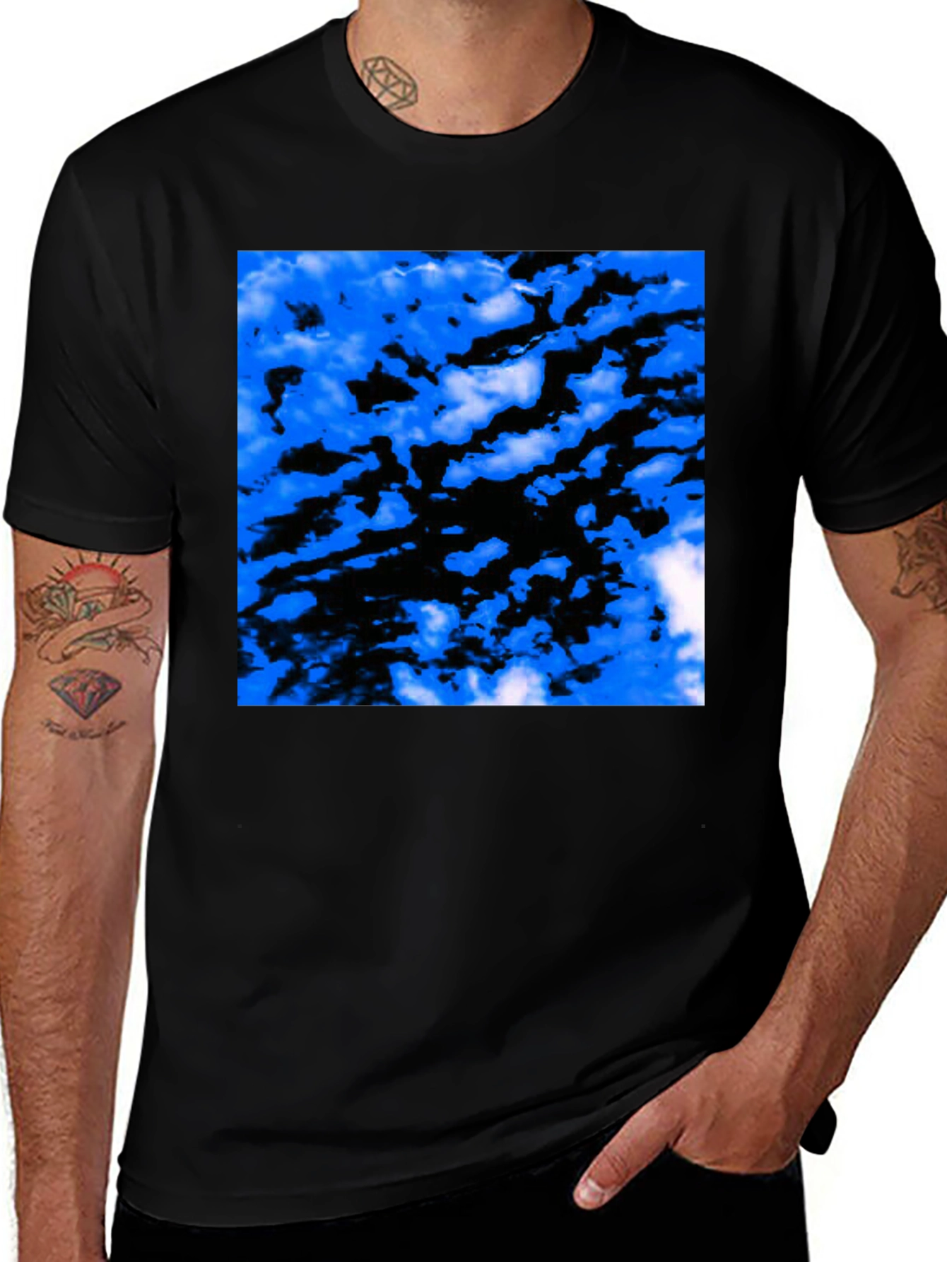 Variant 18 of Abstract Cloud Black T-Shirt