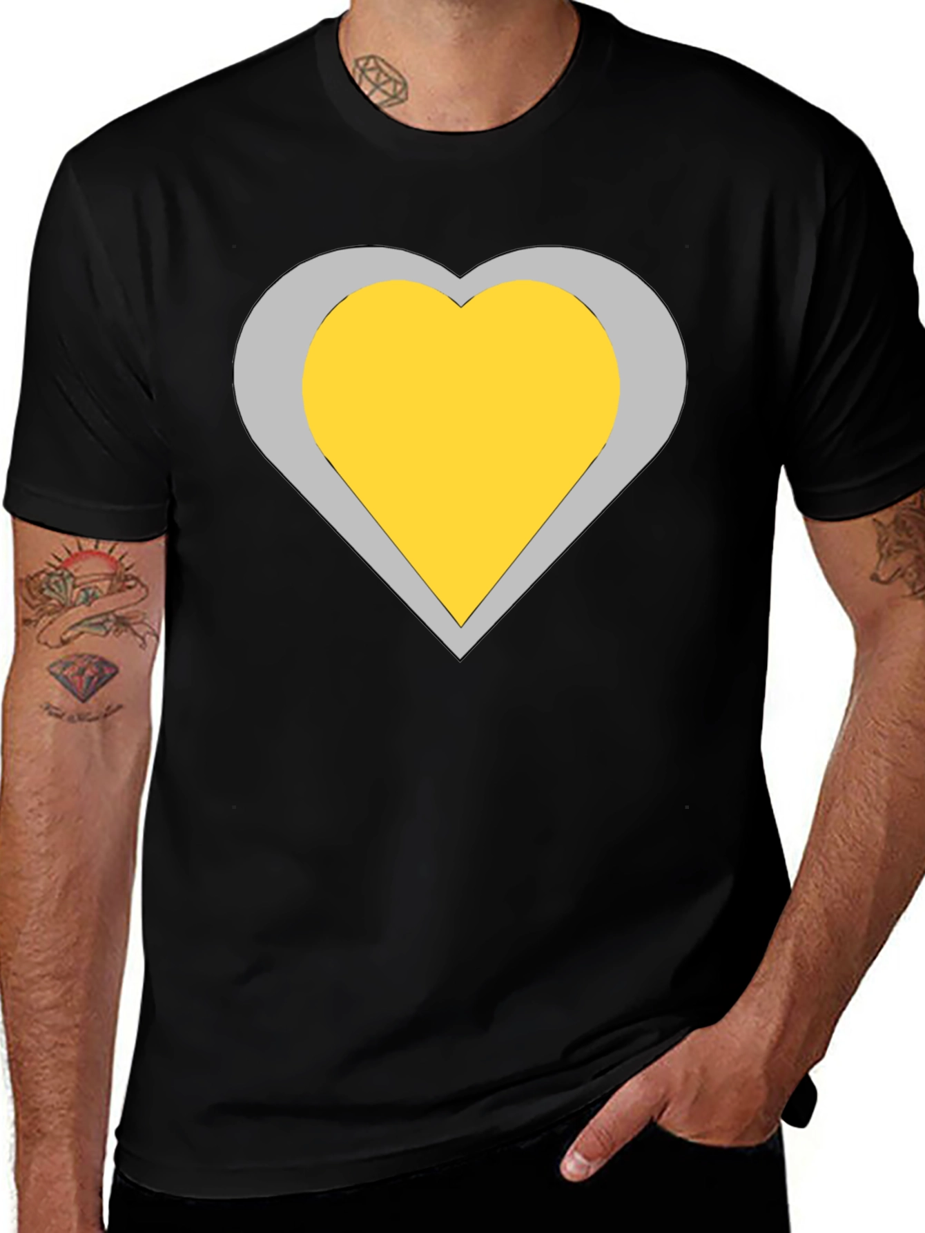 Variant 11 of Heart Graphic Black T-Shirt