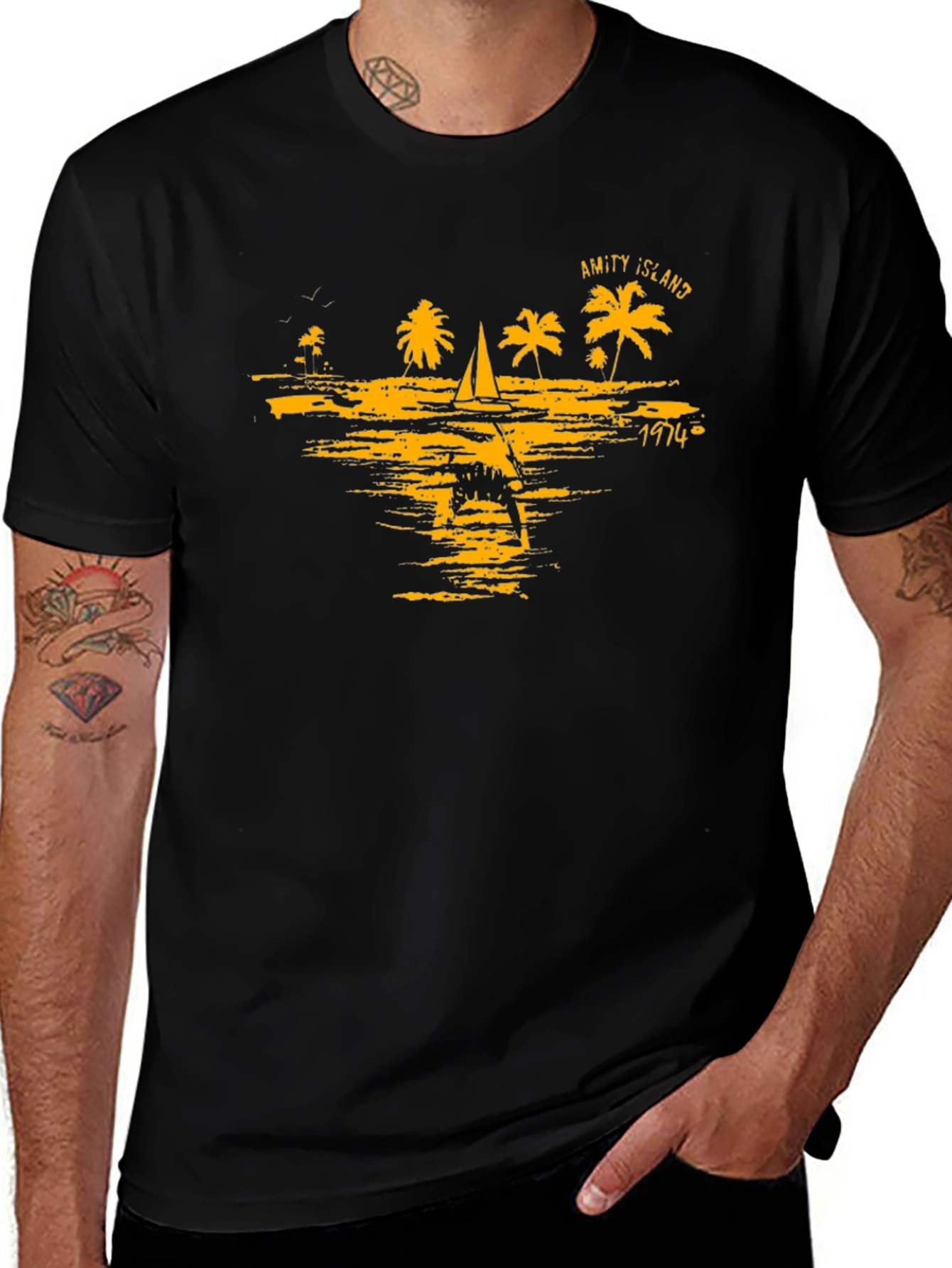 Variant 3 of Amity Island 1974 T-Shirt - Retro Beach Tee