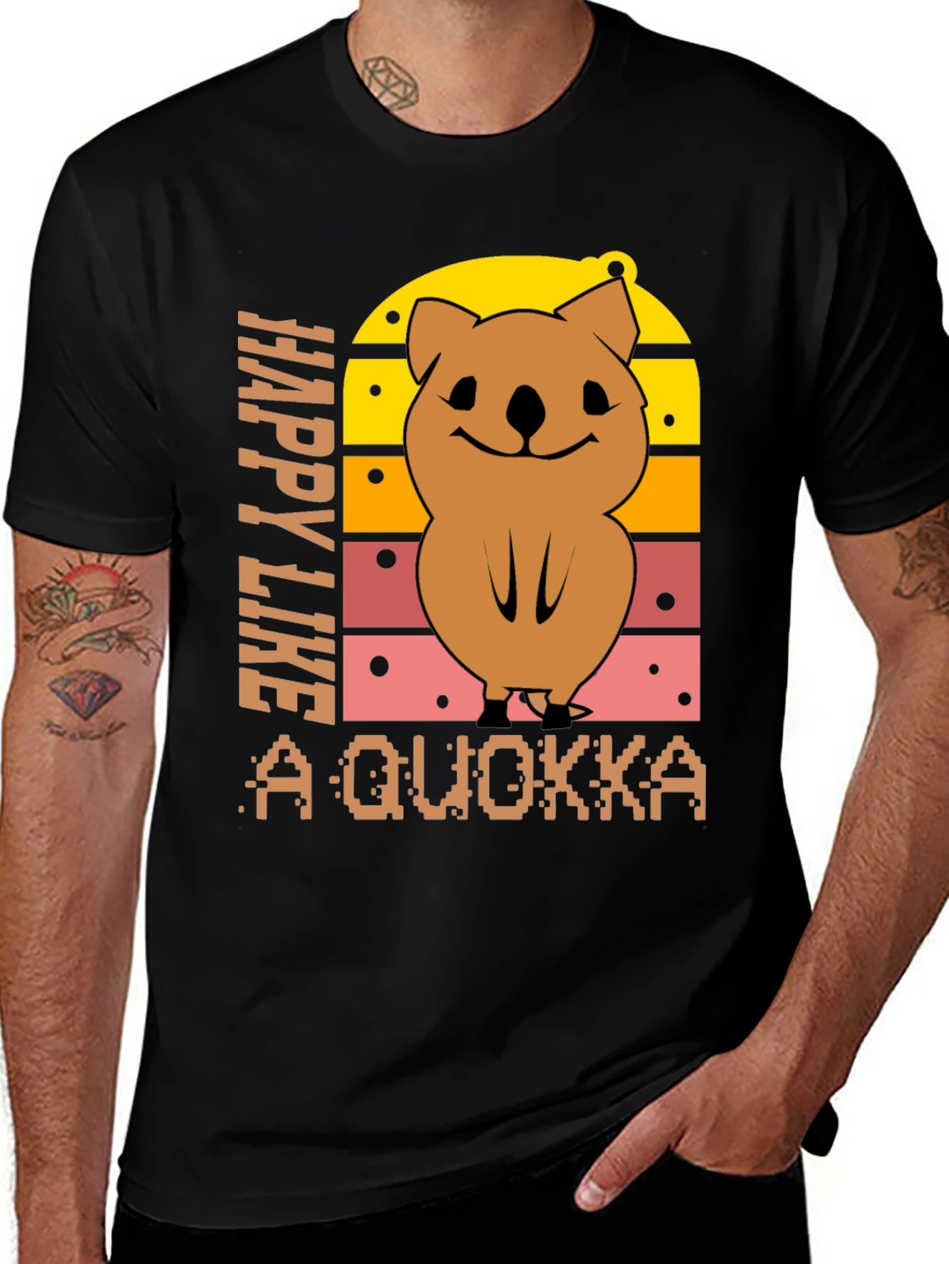Variant 23 of Happy Like a Quokka T-Shirt - Fun Graphic Tee